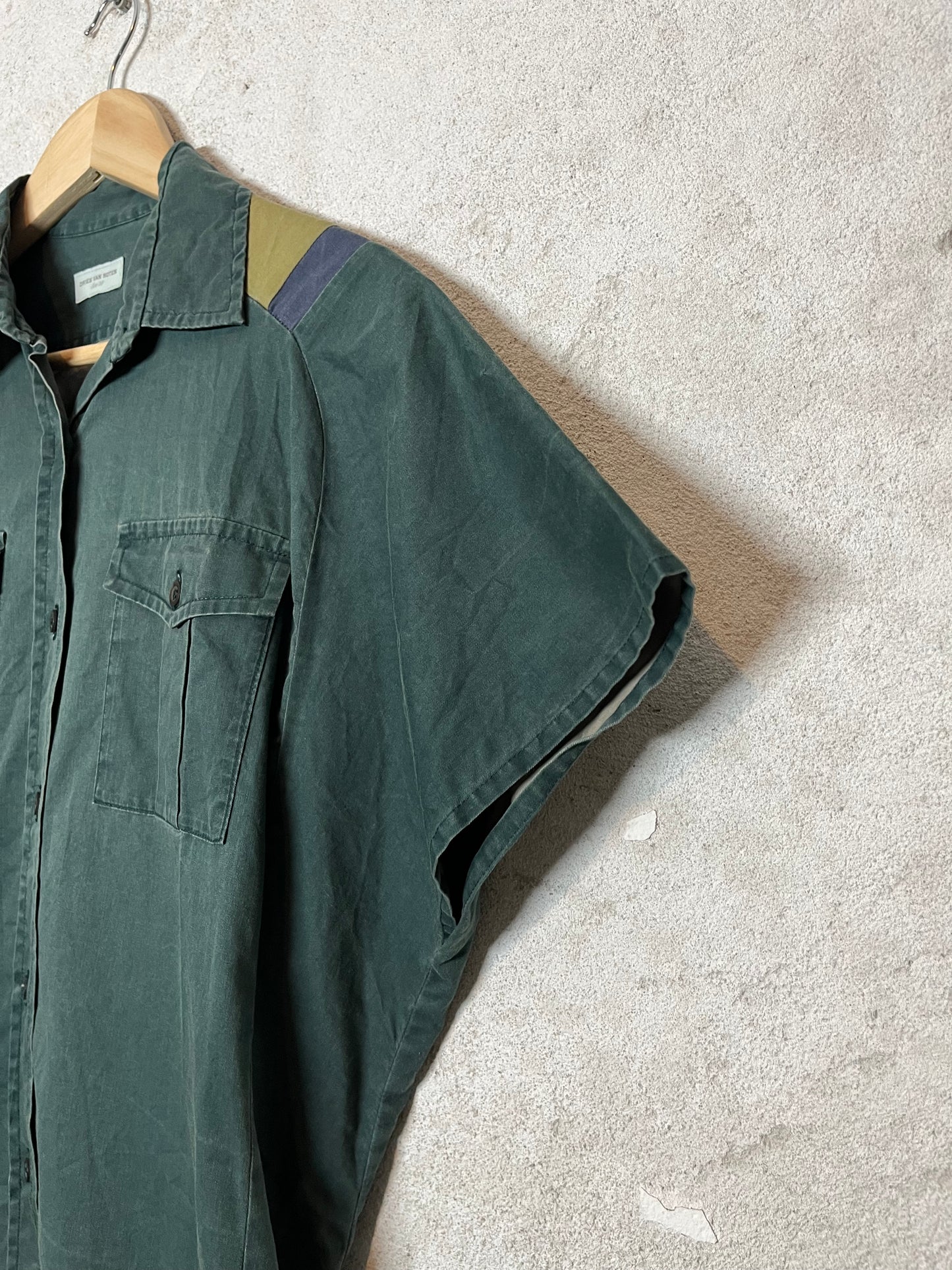 Dries van Noten washed effect asymmetrical shirt - M