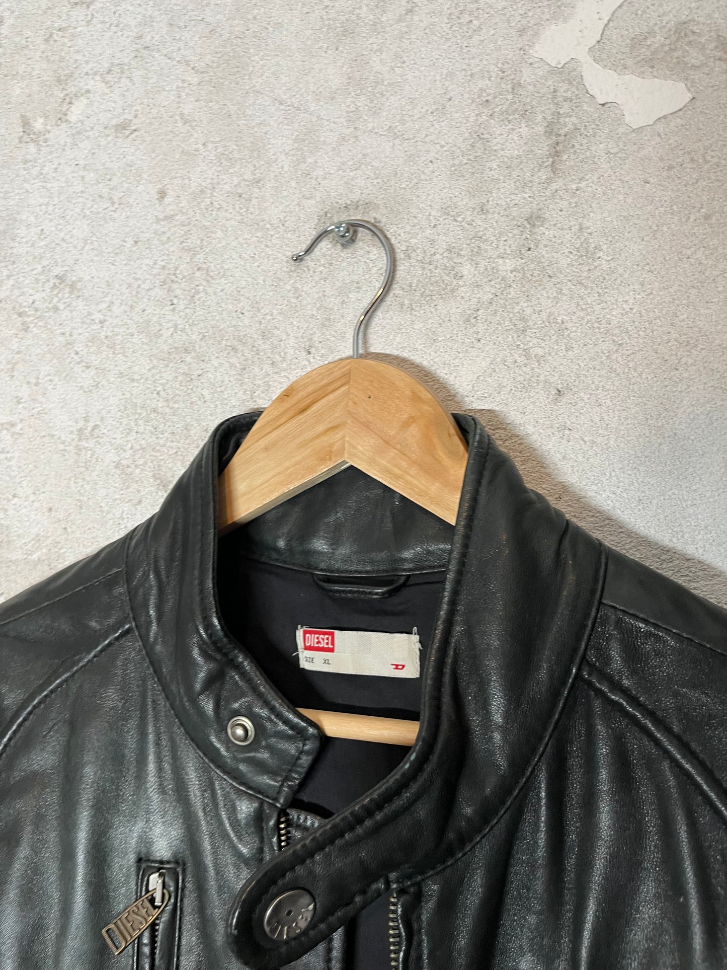Diesel 2000s leather motor jacket - XL