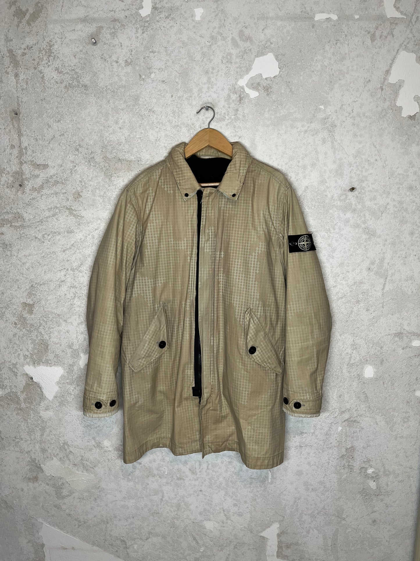 Stone Island AW/17 Ice camo grid jacket - L