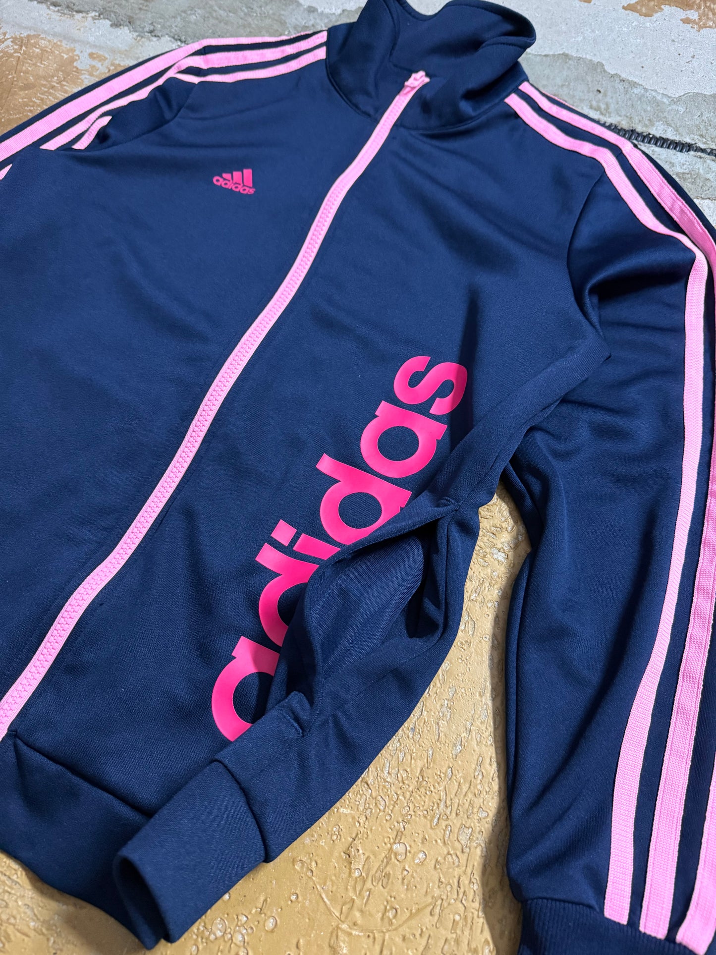 Adidas pink blue vintage sport jacket - XS