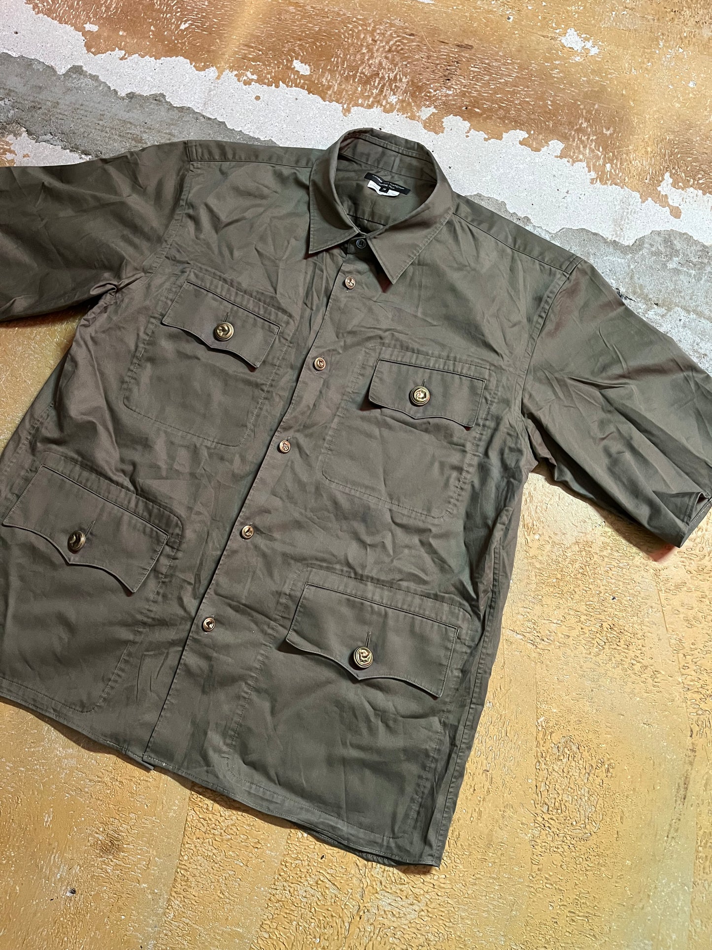 Comme des Garcons military khaki green polo shirt - M