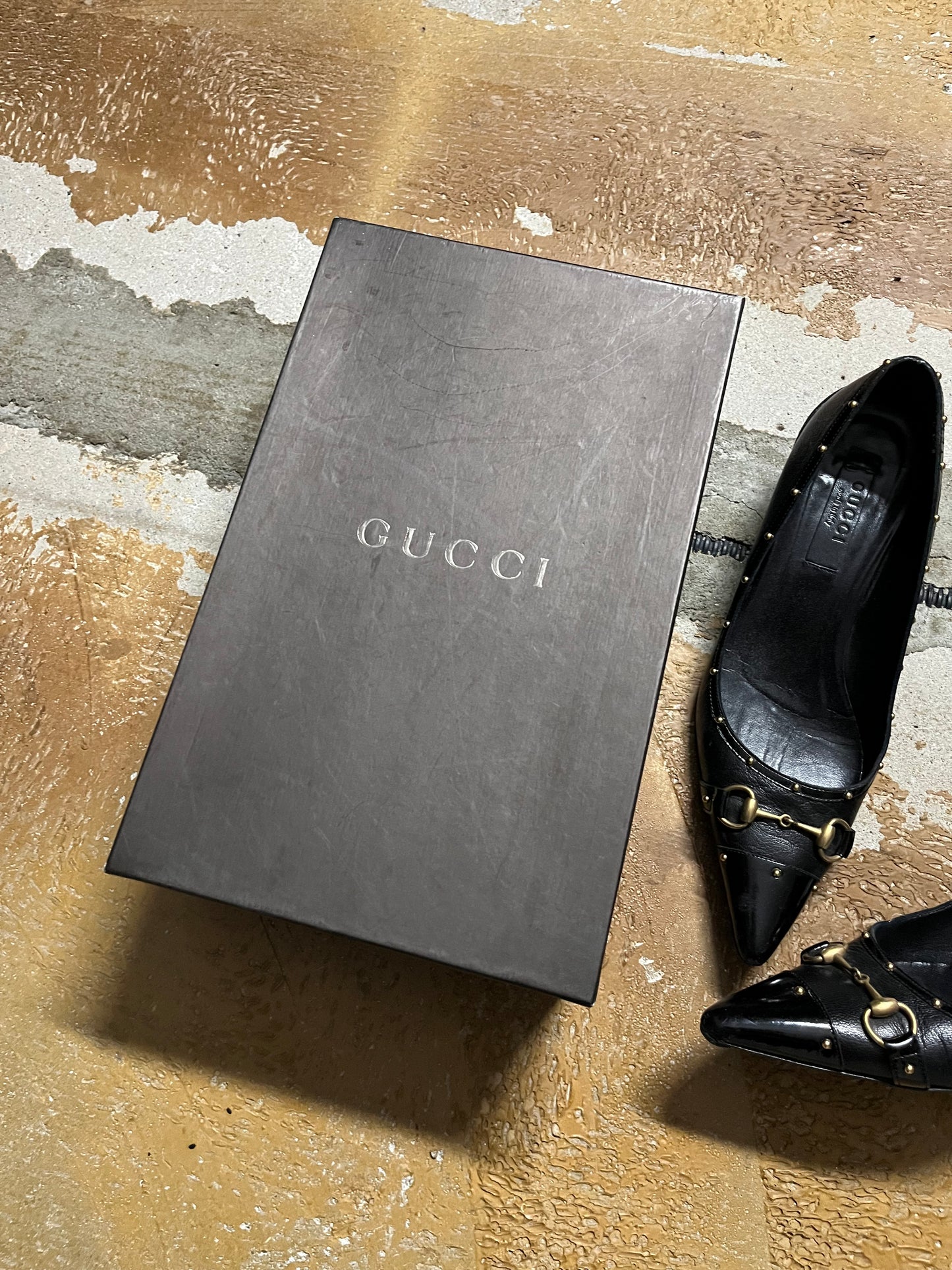 Gucci leather horsebit kitten heels - 36.5
