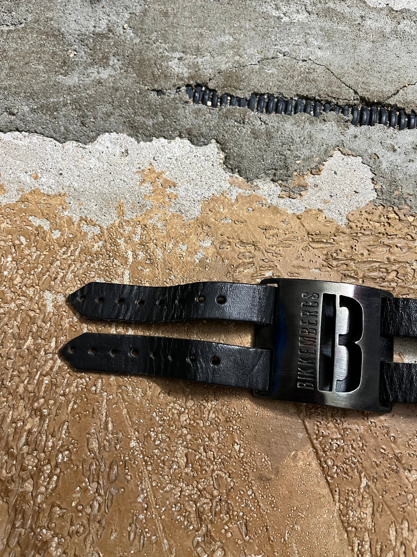 Dirk Bikkembergs vintage leather & metal bracelet