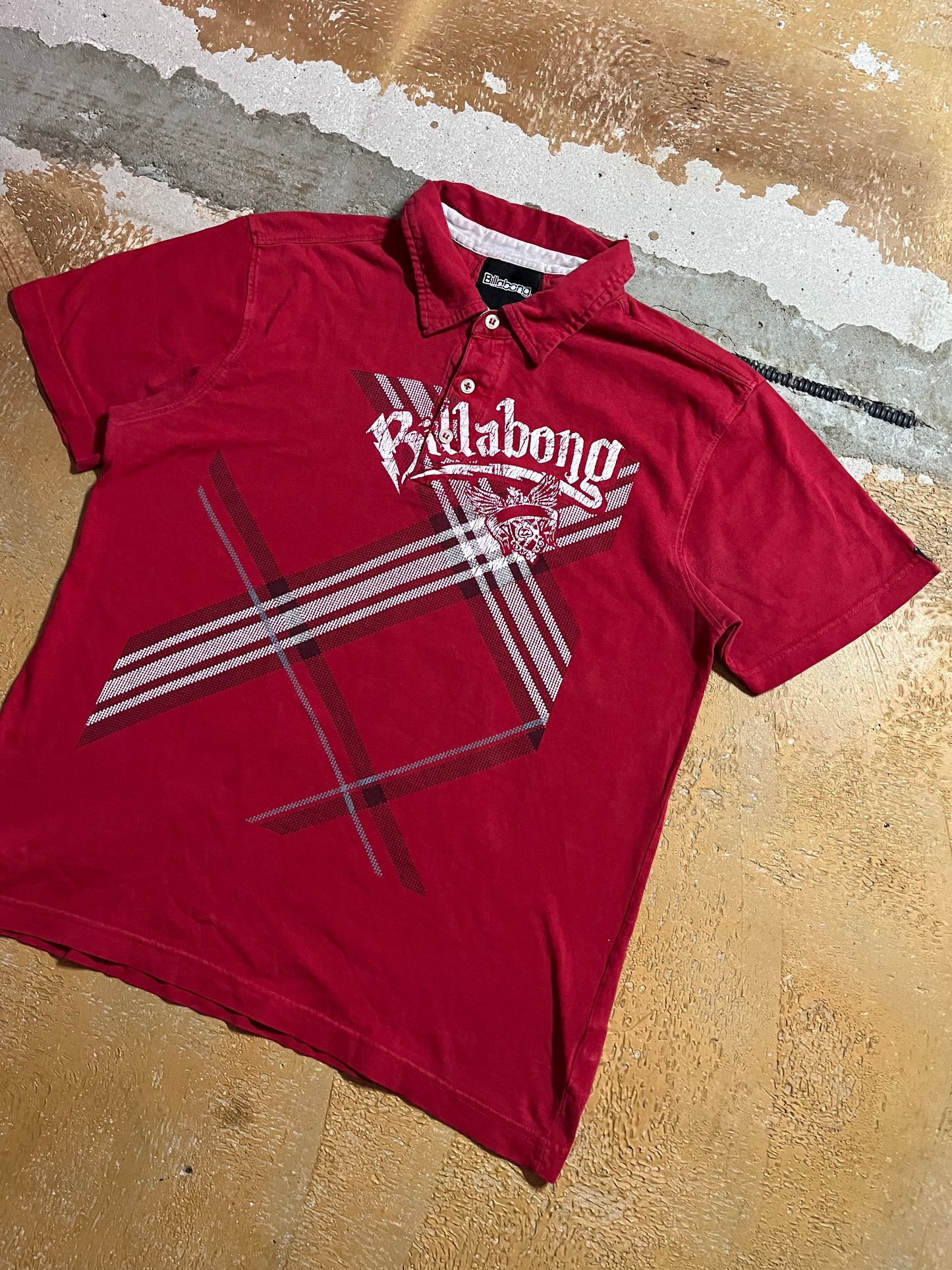Billabong vintage red polo tee shirt - S