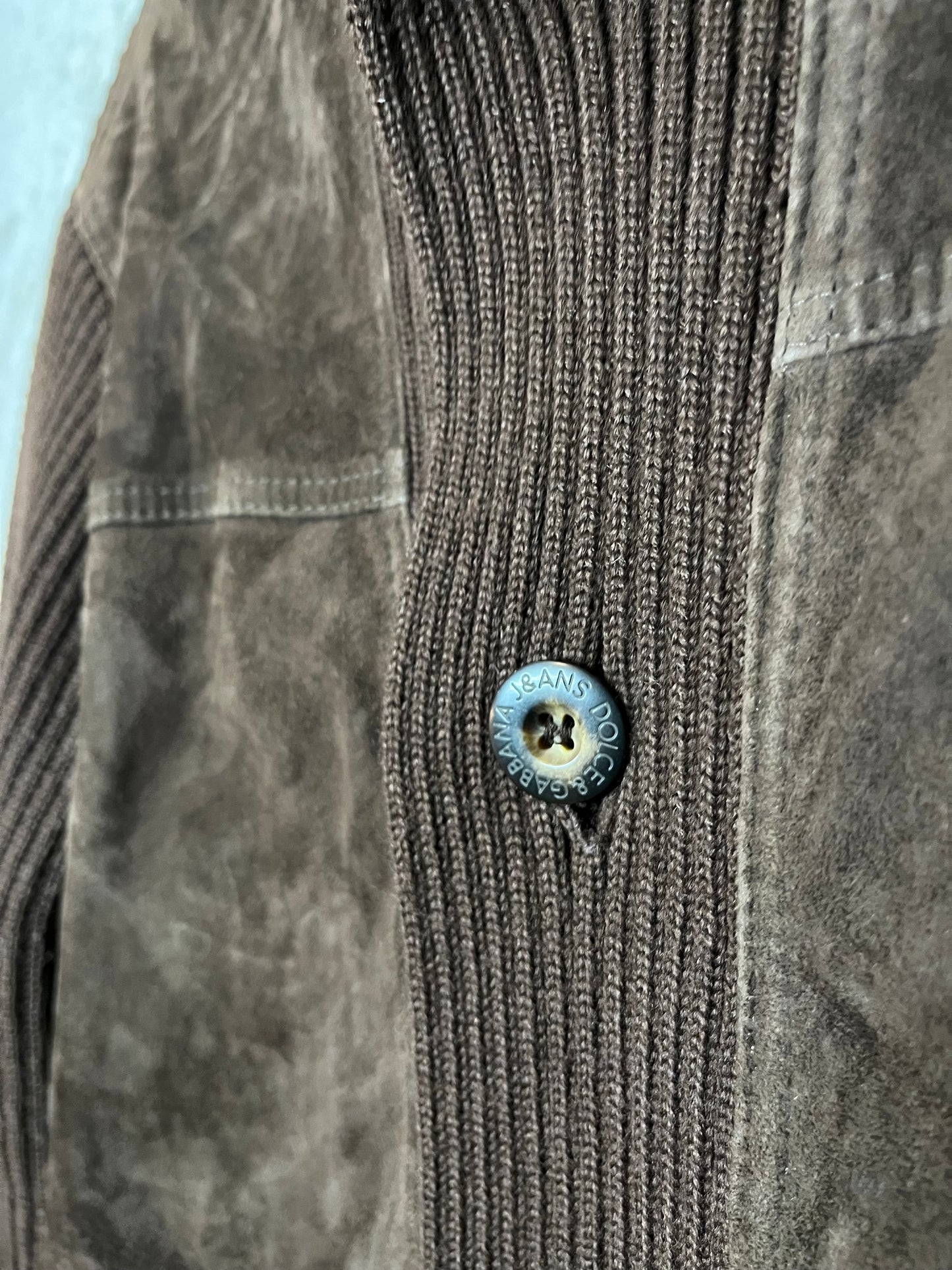 Dolce & Gabbana heavy knit suede jacket - M