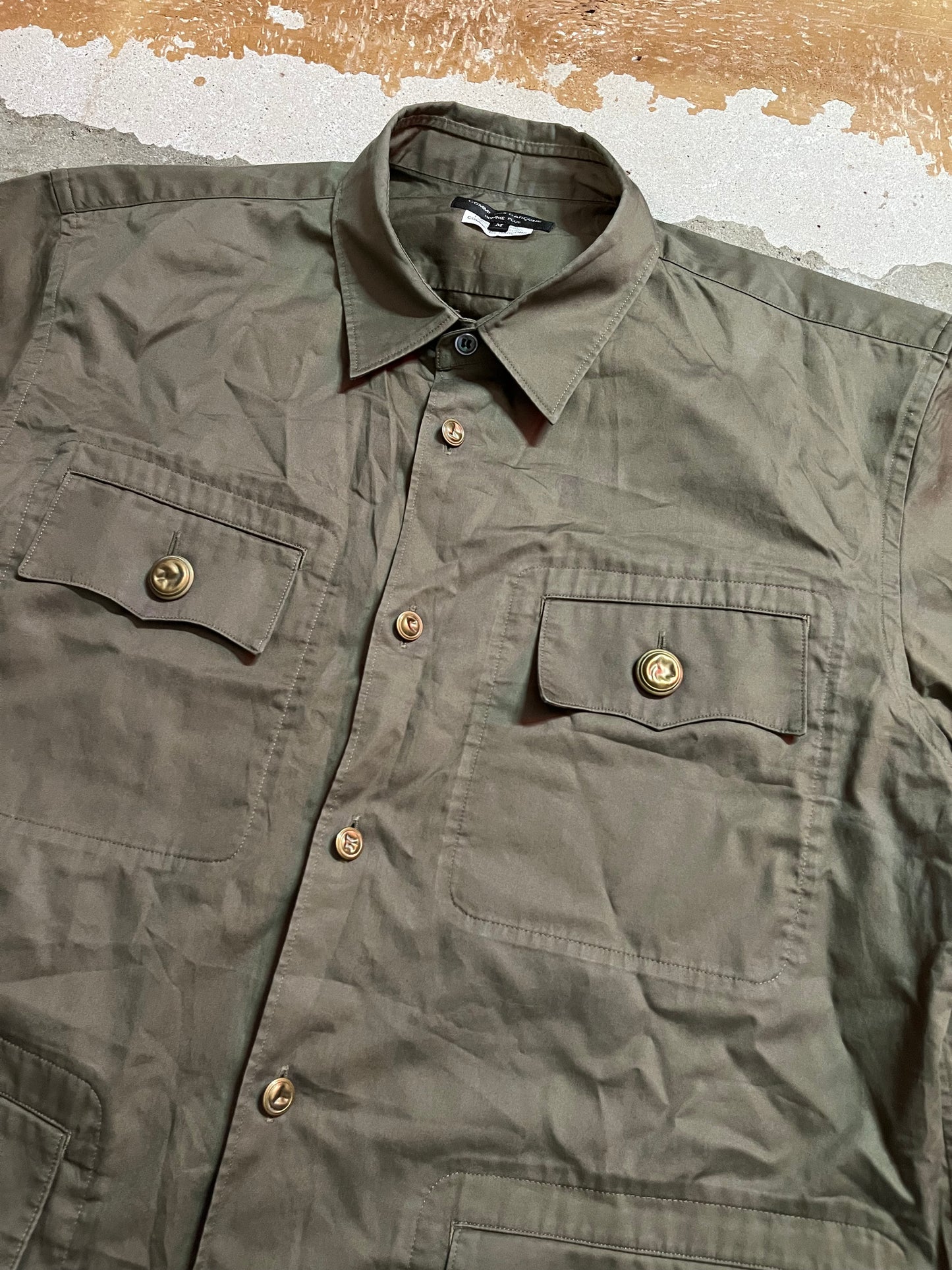 Comme des Garcons military khaki green polo shirt - M