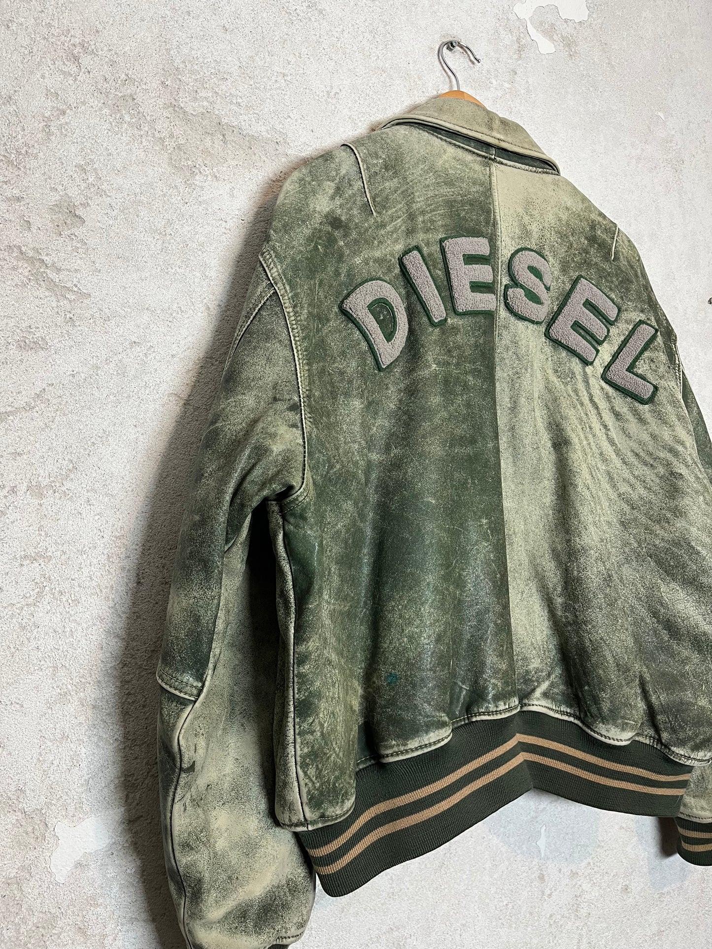 Diesel vintage rare 90s leather motor jacket - L