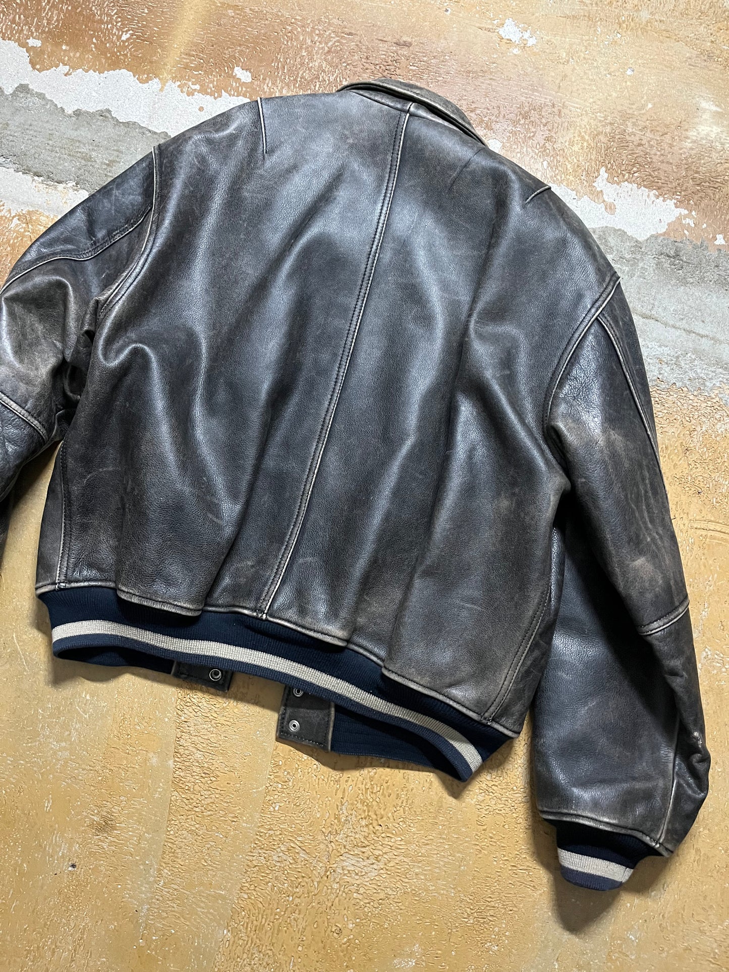 Diesel leather embroidered jacket - M