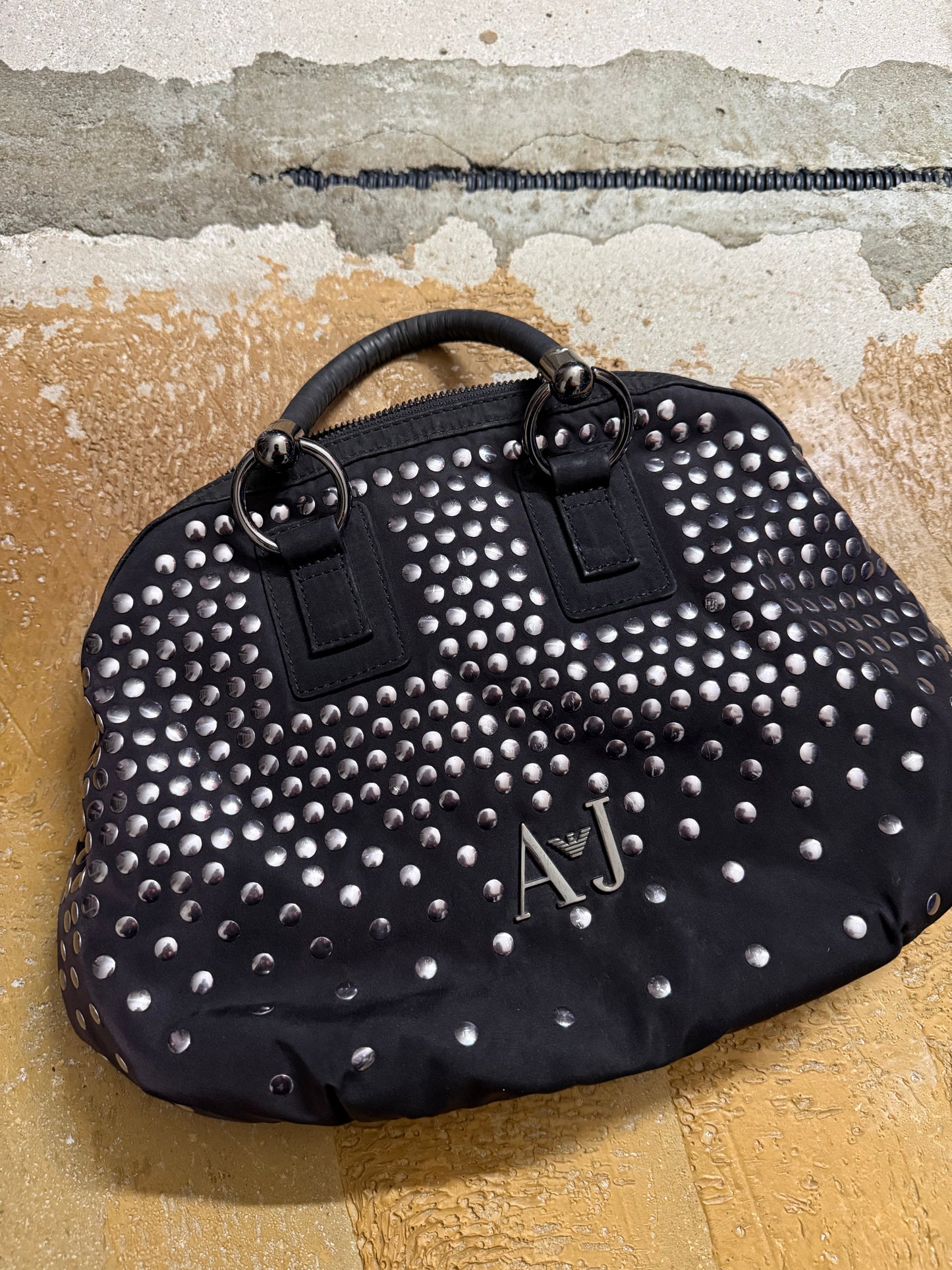 Armani vintage studded canvas bag