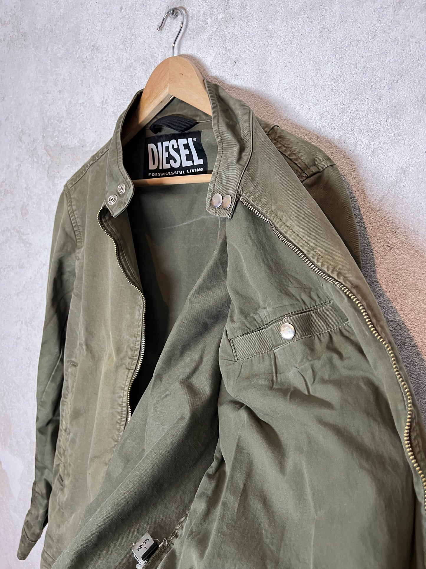 Diesel vintage cargo denim green jacket - M