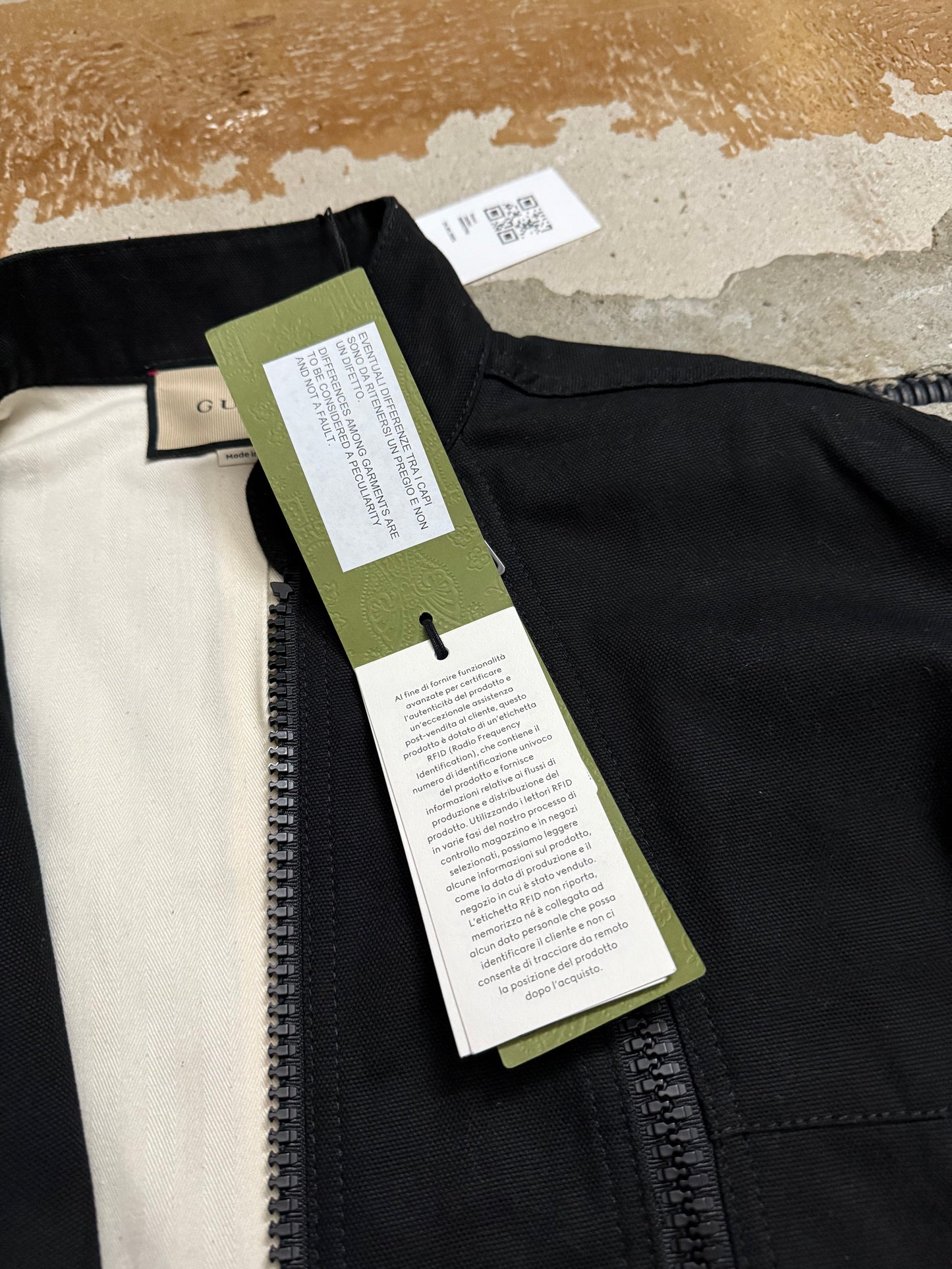 Gucci black asymmetrical zipper jacket - M
