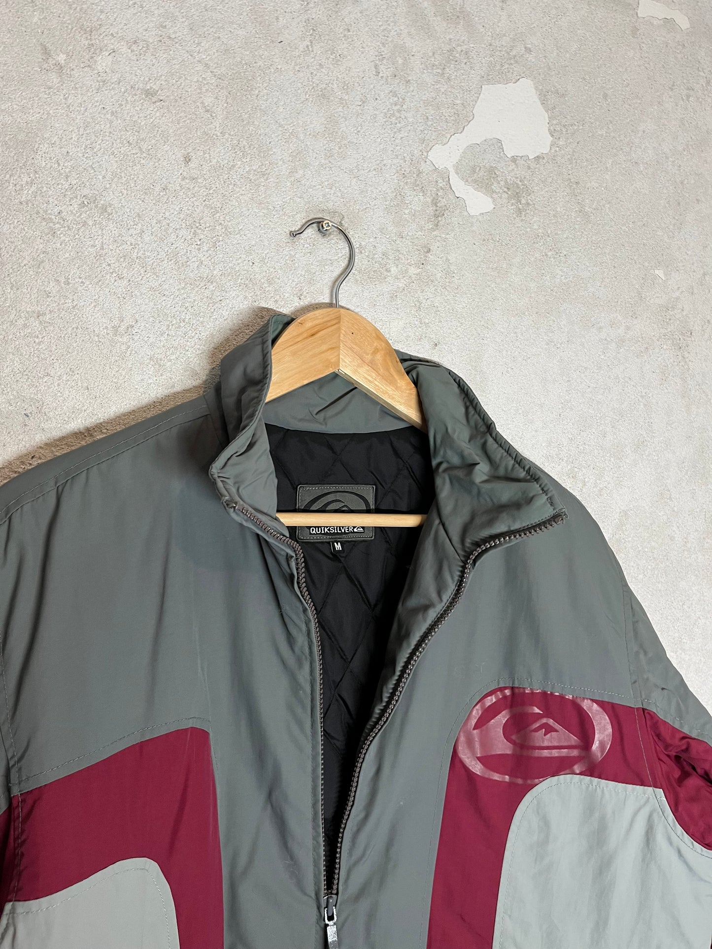 Quiksilver 2000s retro colorblock logo jacket - M