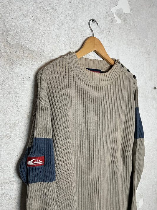 Quiksilver ribbed knit sweater with logo application - L