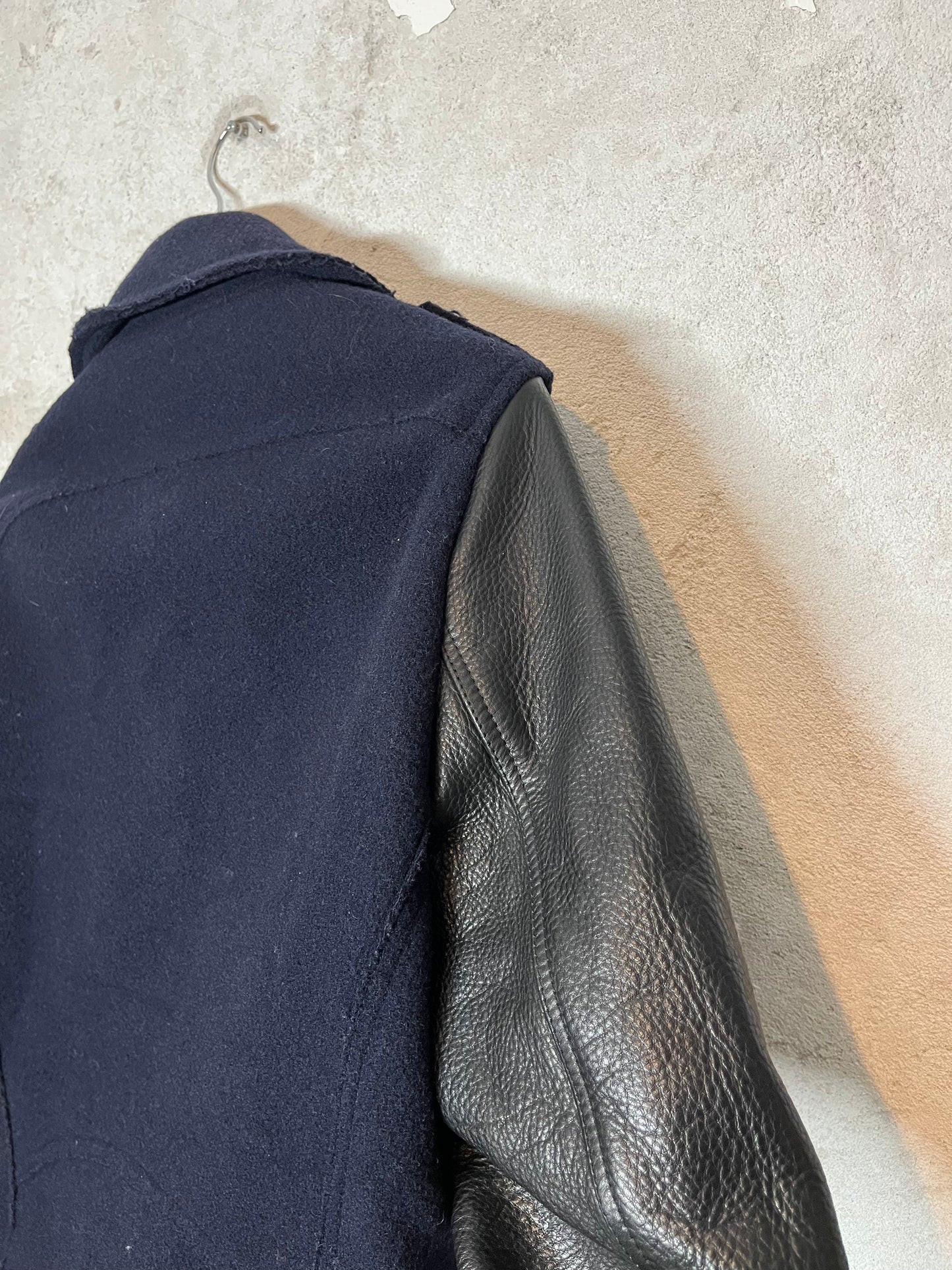 Acne Studios felt + leather motor jacket - M