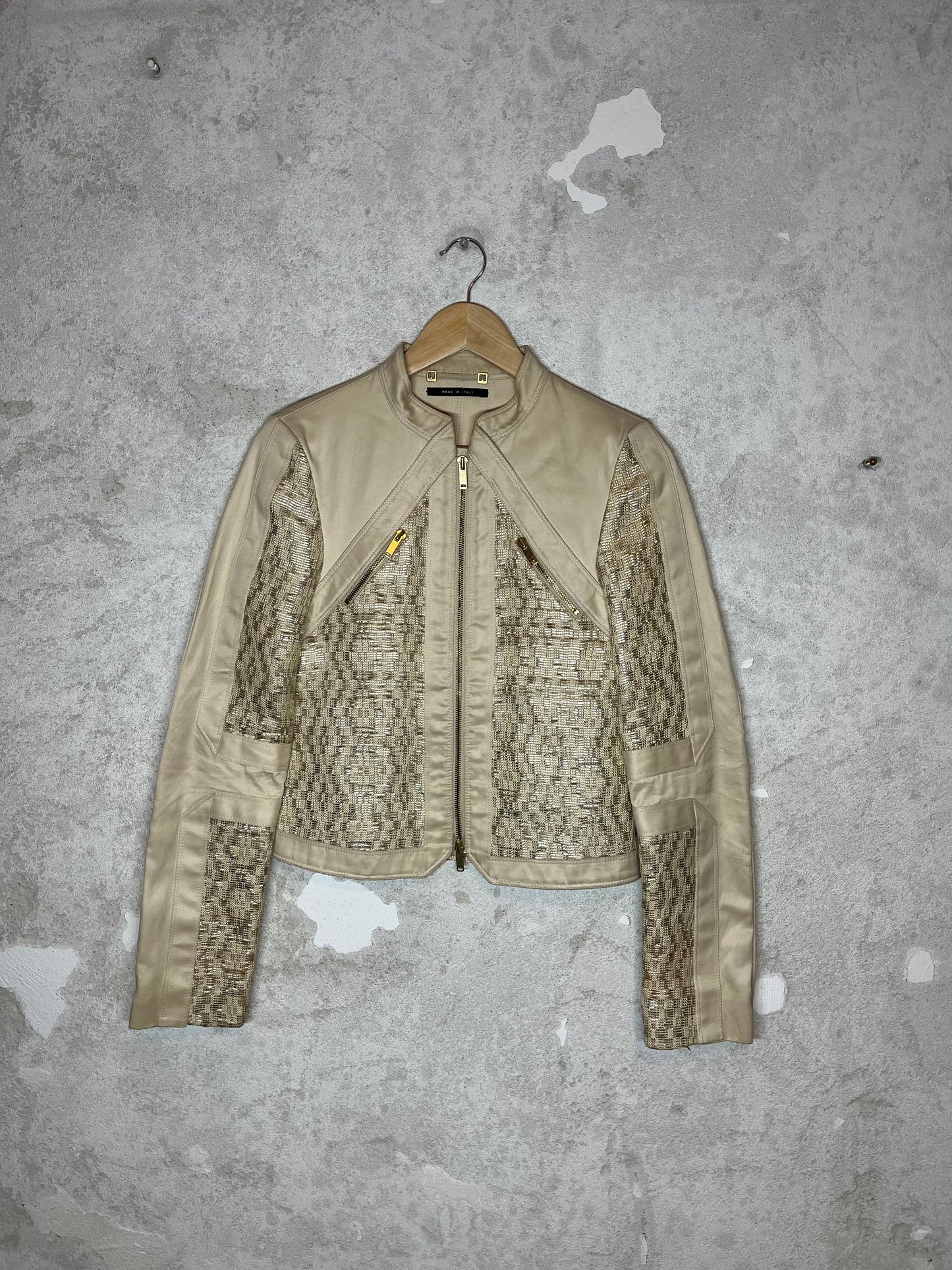 Gucci by Tom Ford 2004 leather gold jacket - M