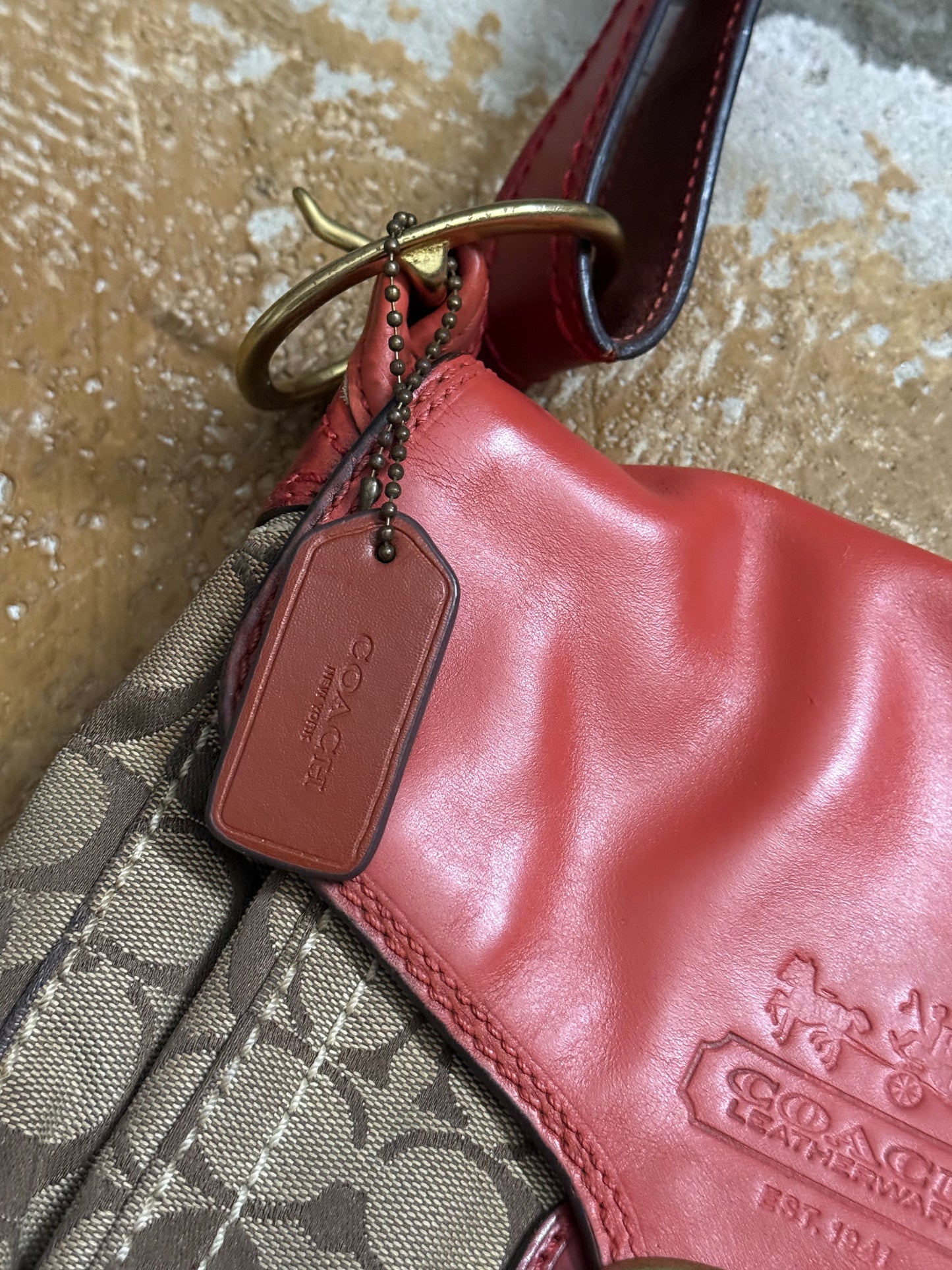 Coach vintage orange monogram bag