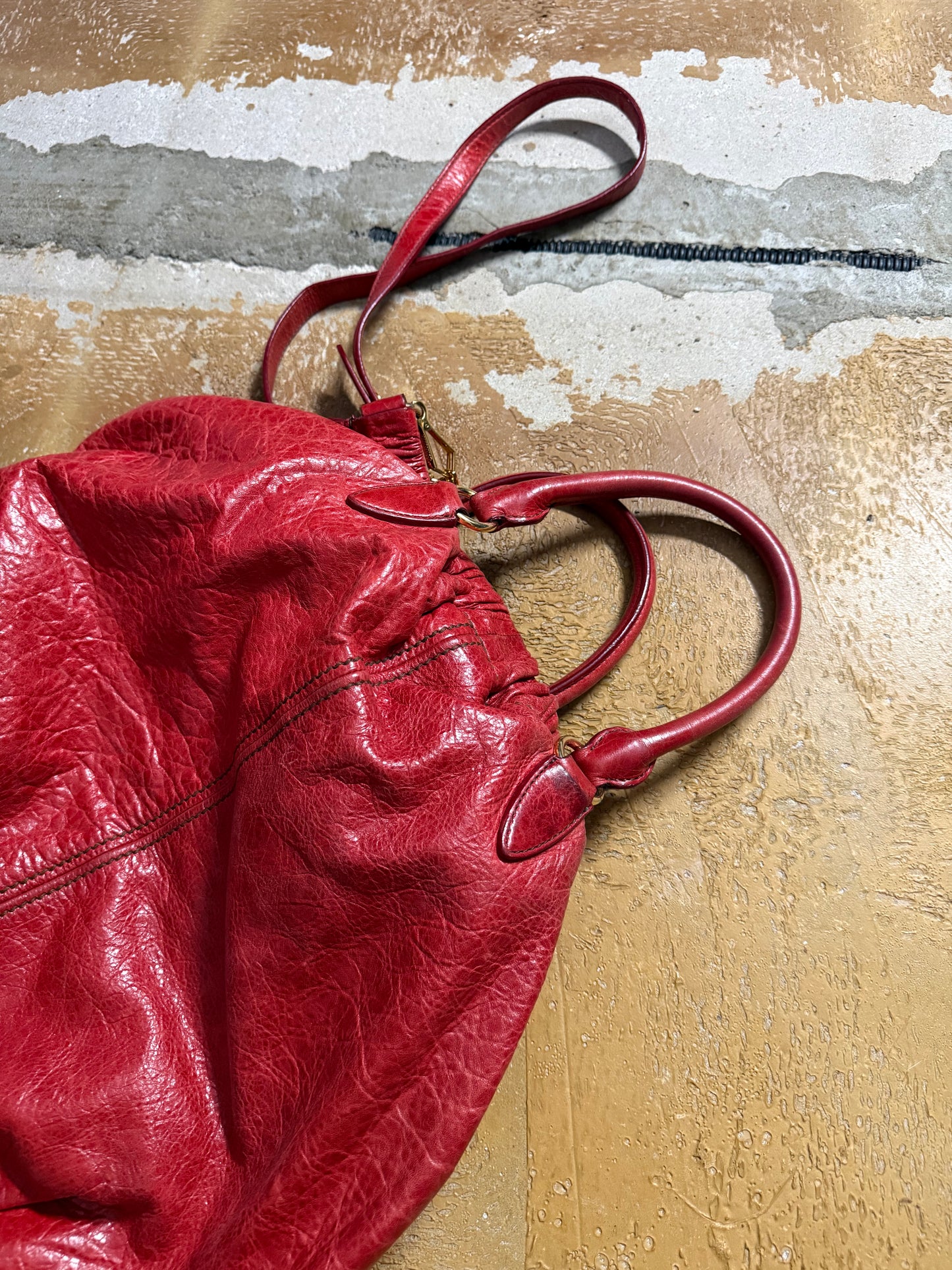 Miu Miu vintage leather red big hobo bag