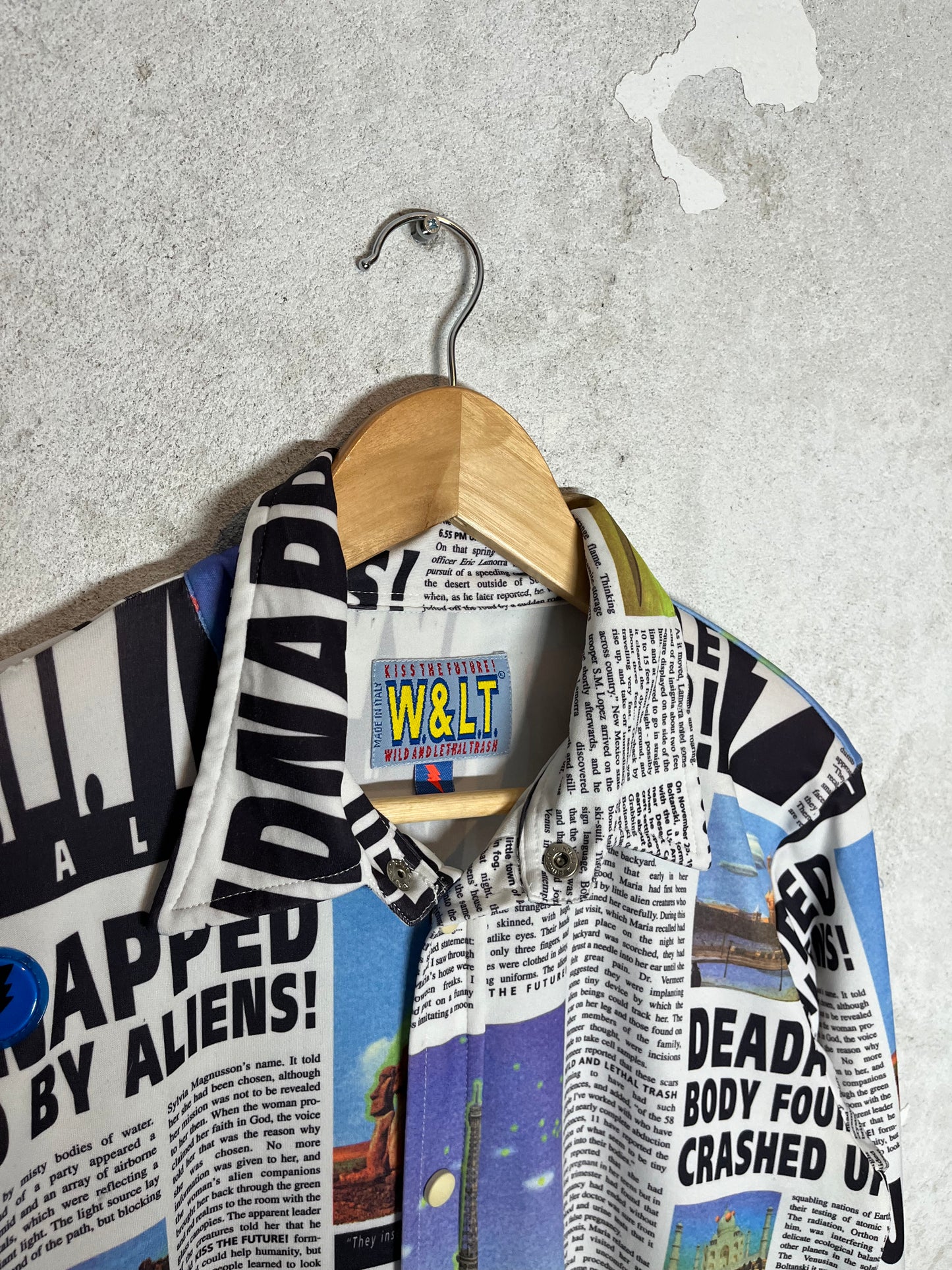 Walter van Beirendonck W&LT rare 1997 newspaper alien shirt - L