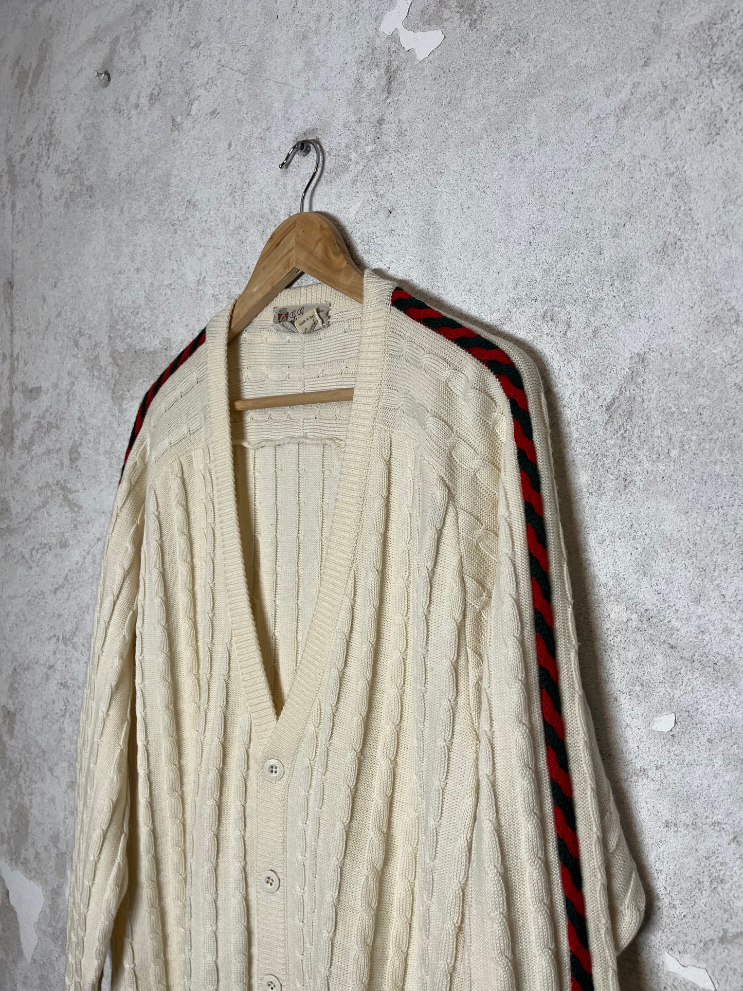 Gucci vintage retro cable knit cardigan sweater - XL/XXL