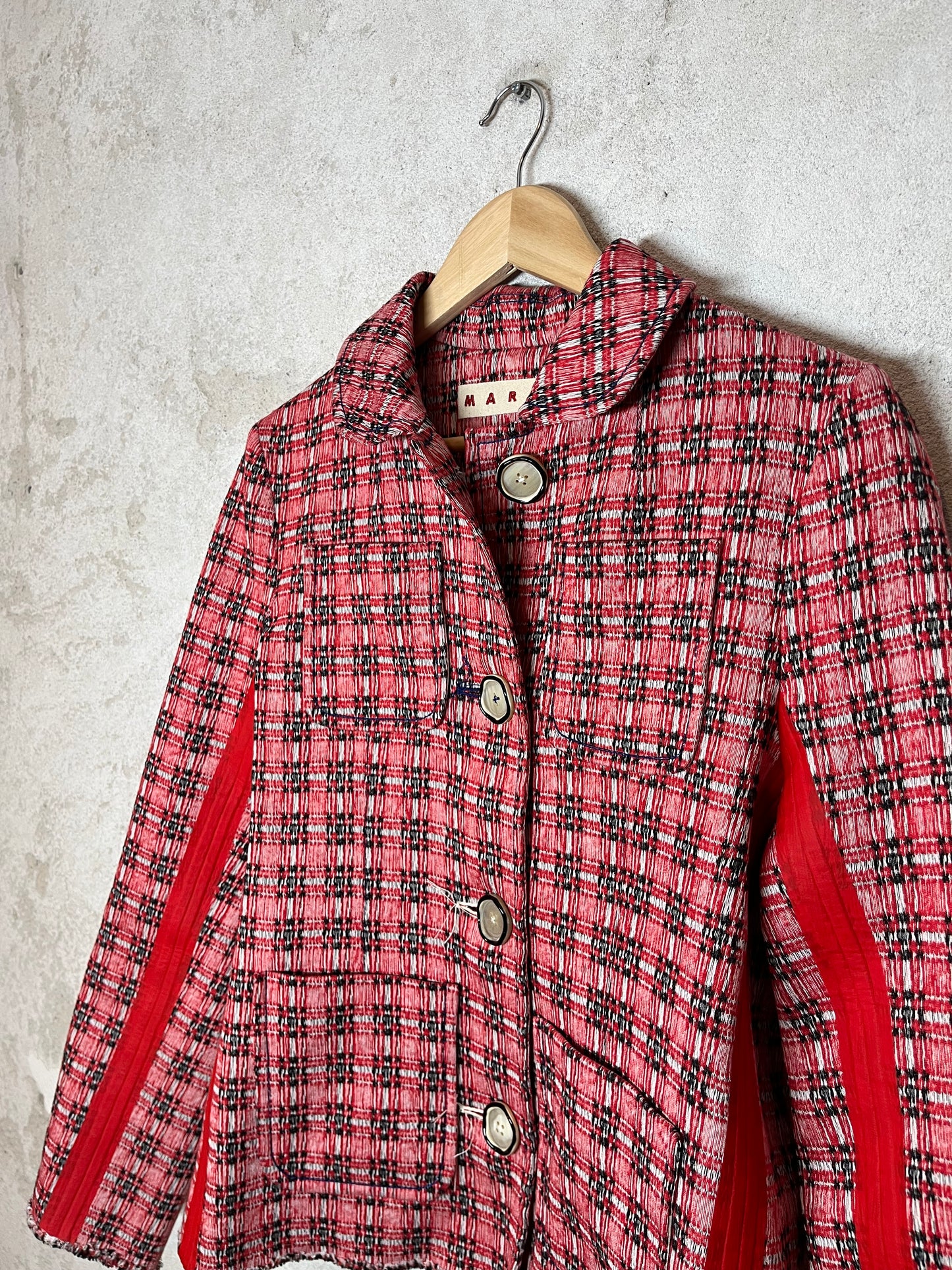 Marni multicolor plaid tweed jacket - S/M