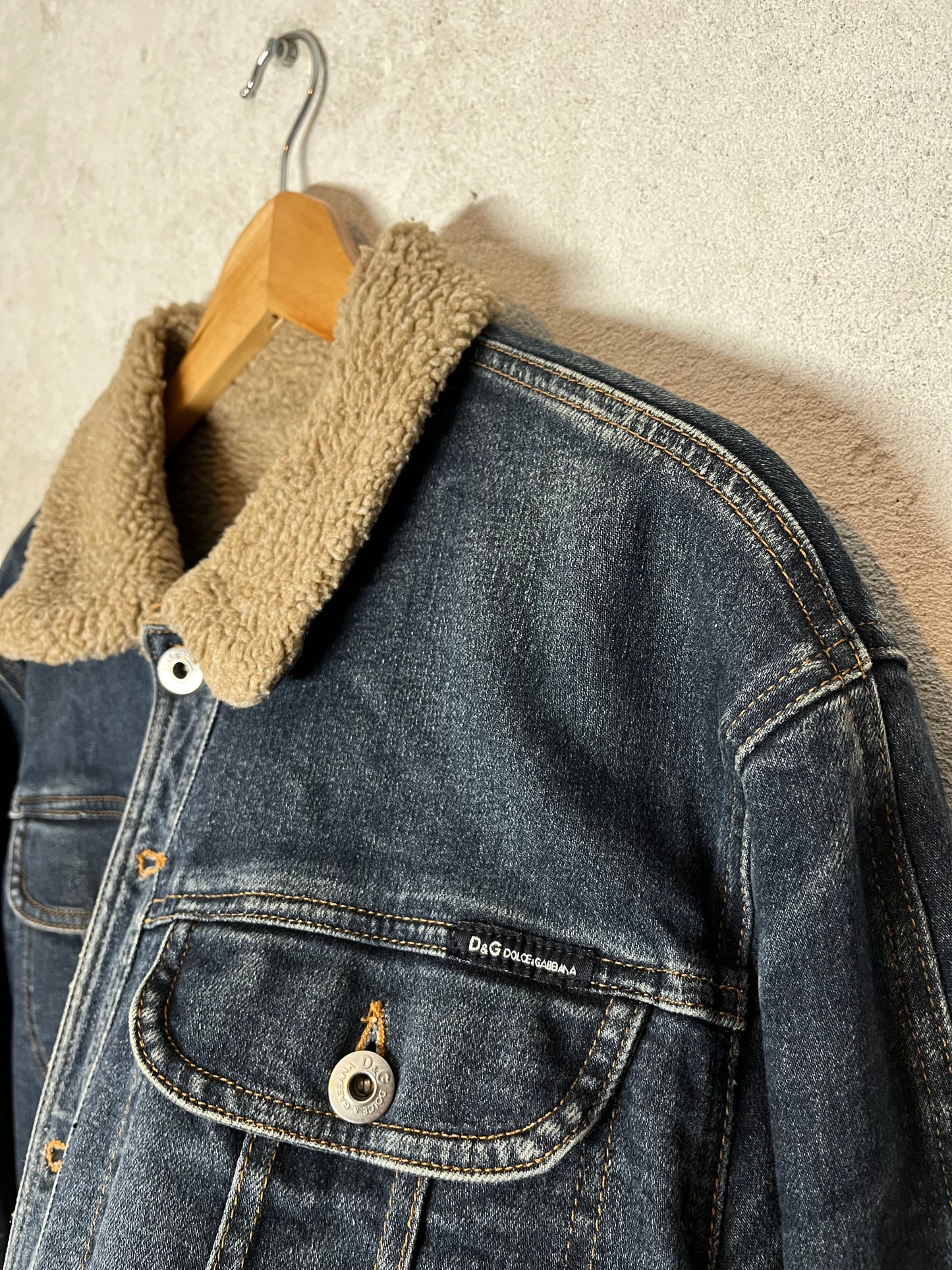 Dolce & Gabbana sherpa sherling denim jacket - L