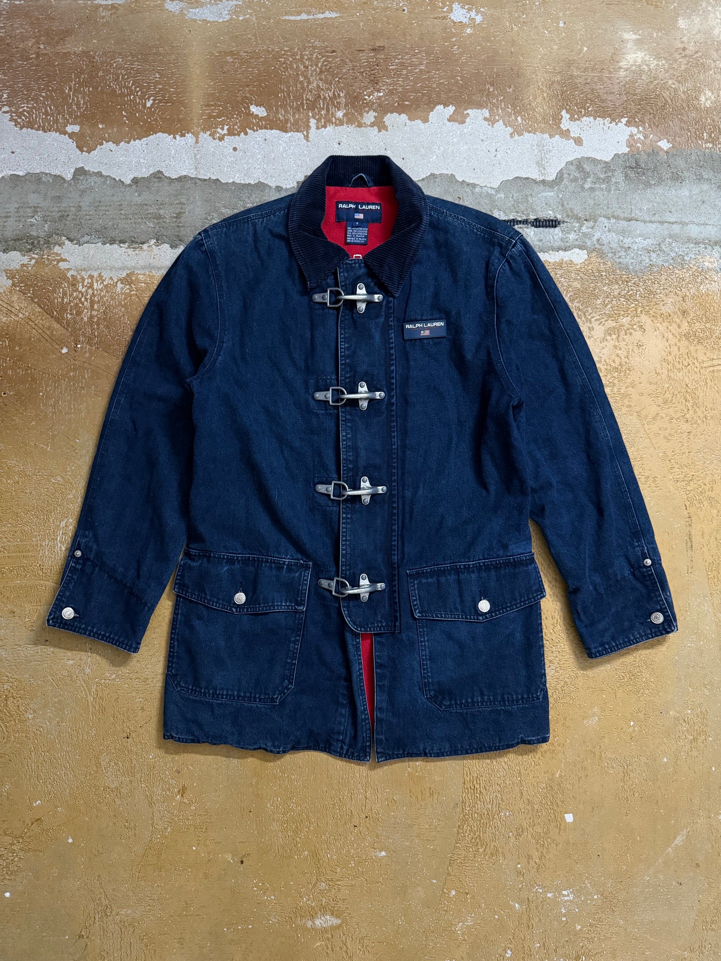 Ralph Lauren polo sport lobster fireman clasp denim jacket - S
