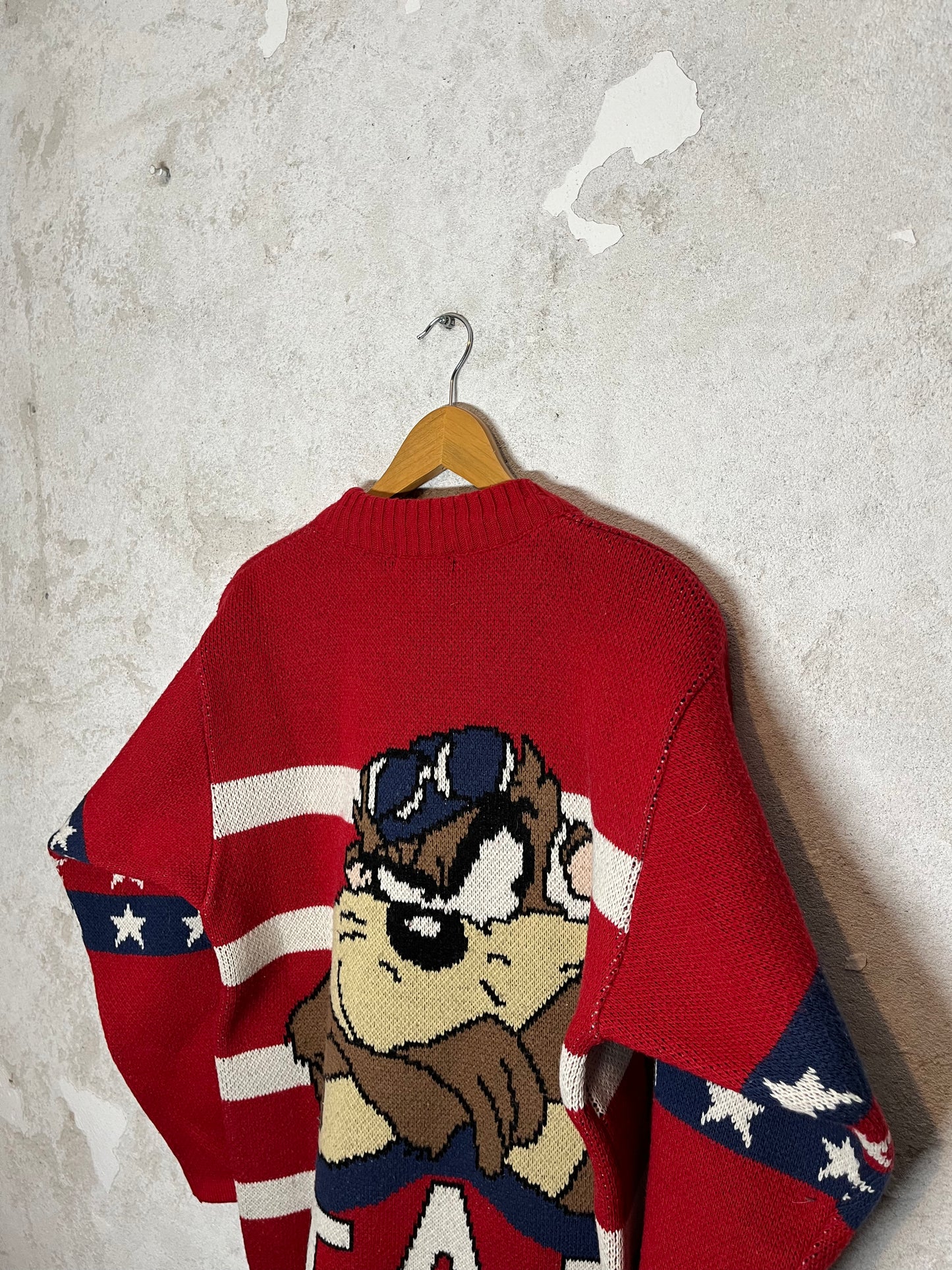 Looney Toones Tazz Tasmanian Devil knit sweatshirt - M