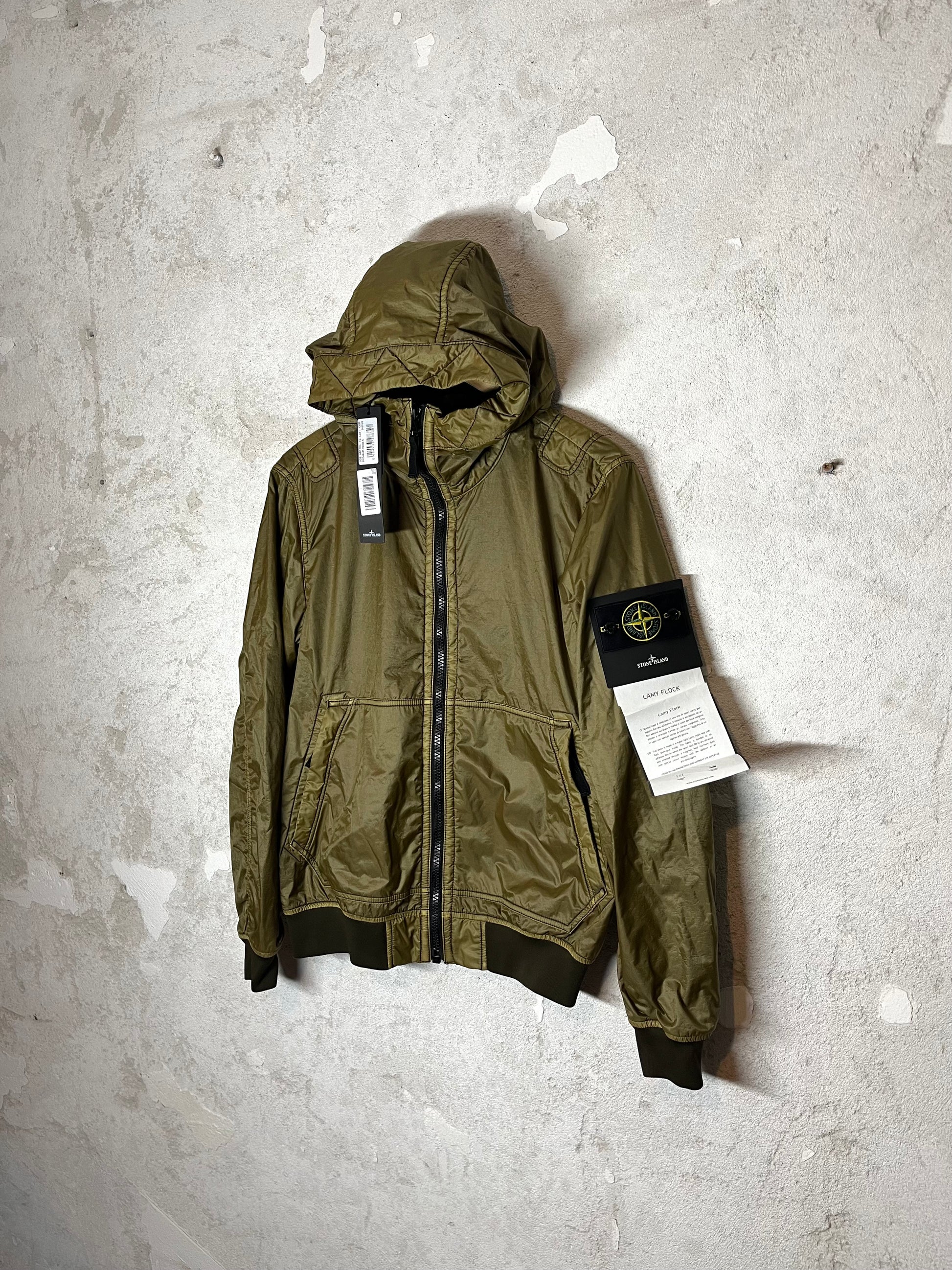 Stone Island Lamy Flock soft shell hooded jacket new with tags