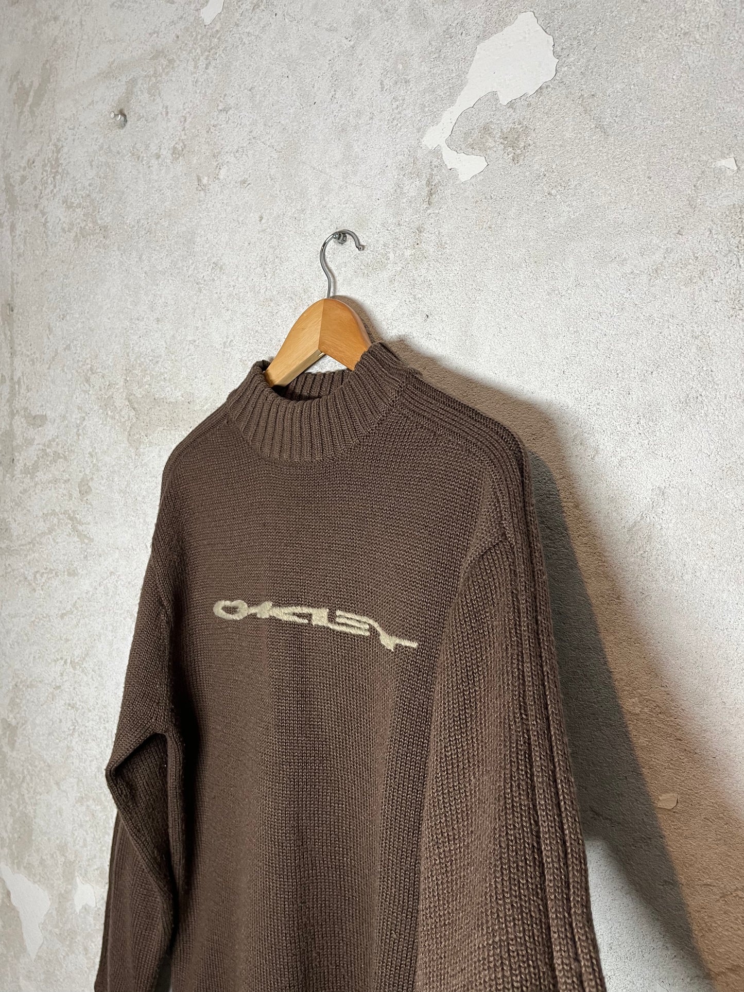 Oakley rare 90s knit spellout turtleneck sweater - L