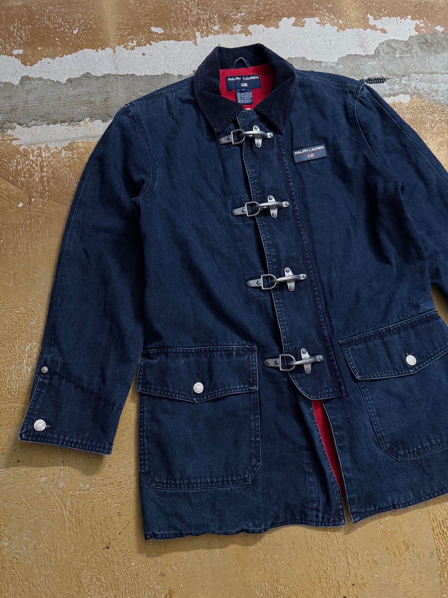 Ralph Lauren polo sport lobster fireman clasp denim jacket - S