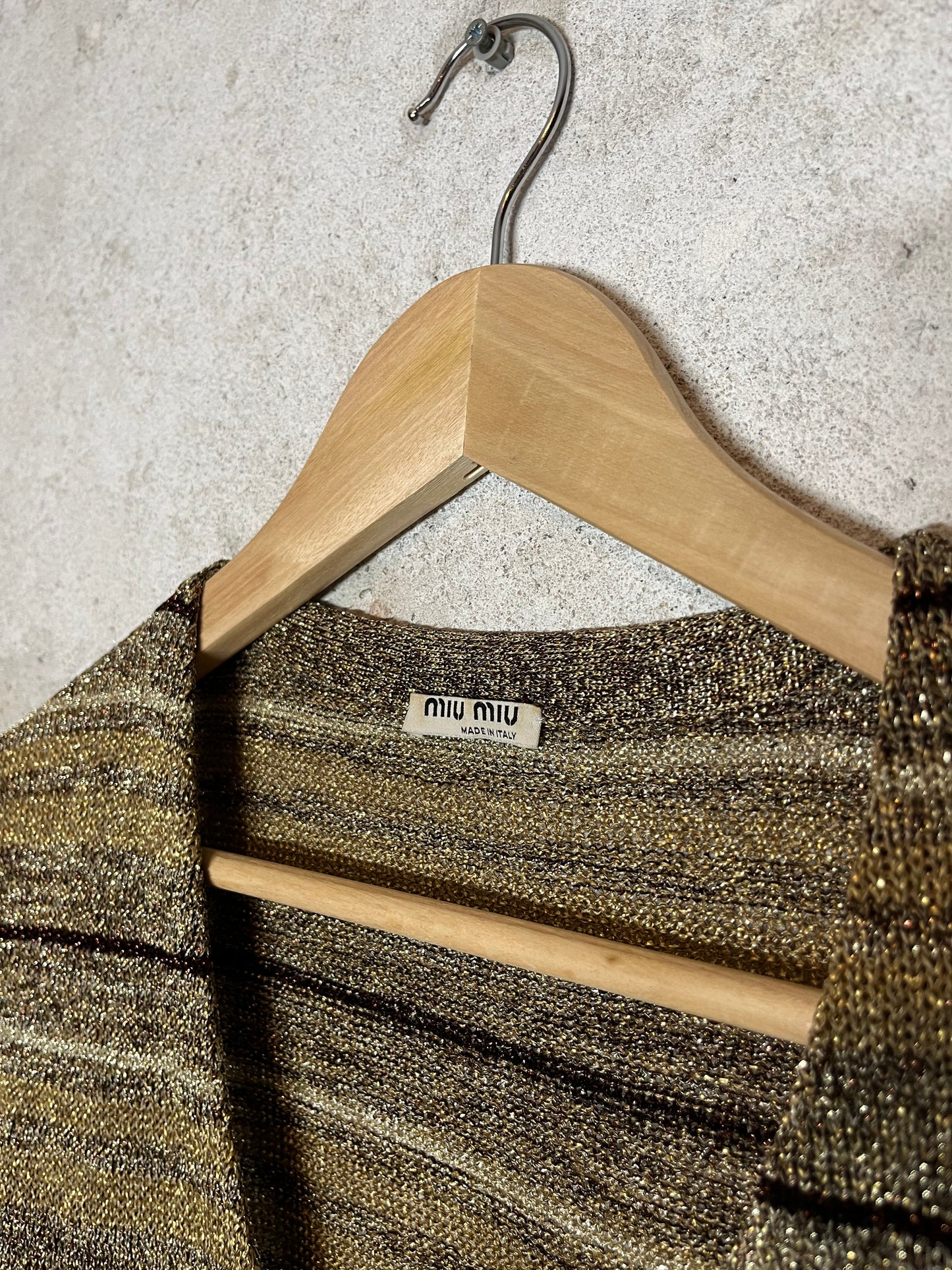 Miu Miu gold knit cardigan - M