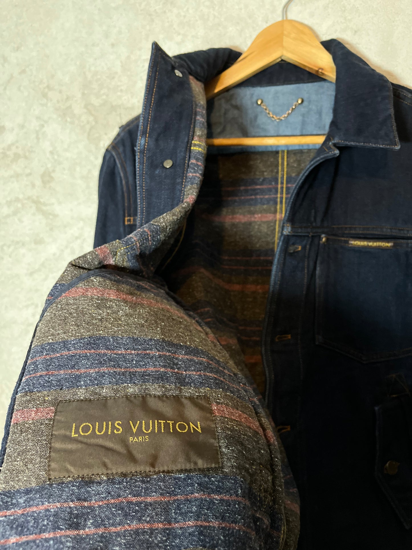 Louis Vuitton blanket lined denim trucker jacket - XL