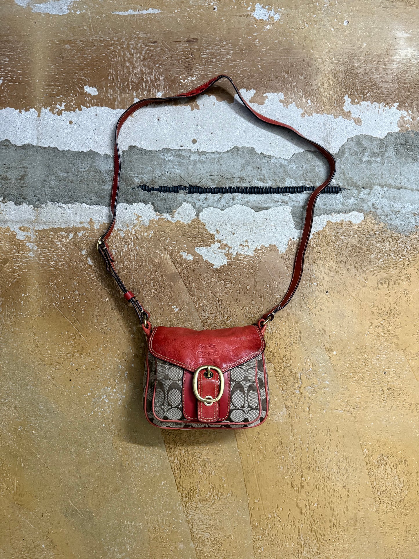 Coach vintage orange monogram bag