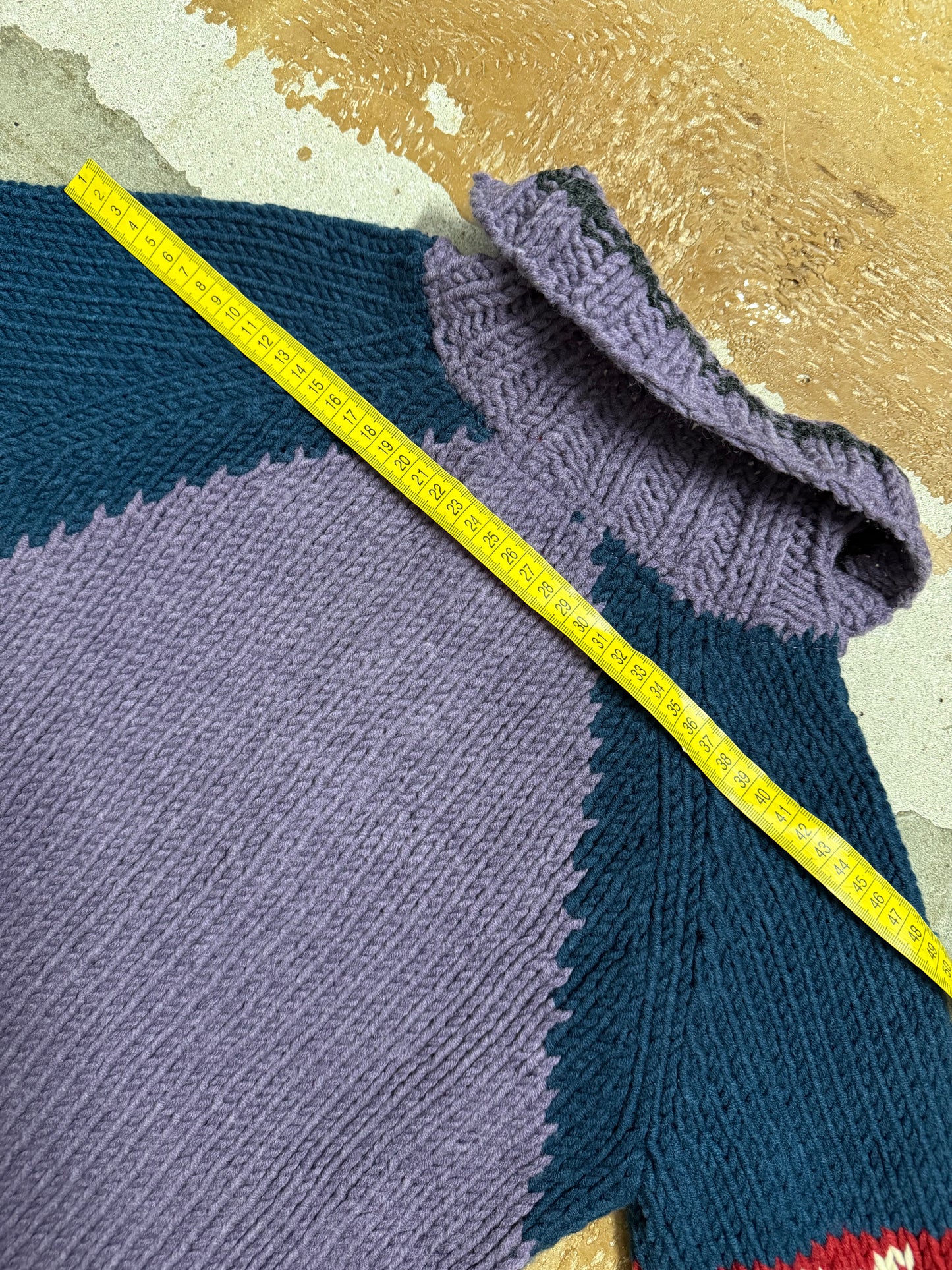 Guru hand made knit wool blend zipup - S