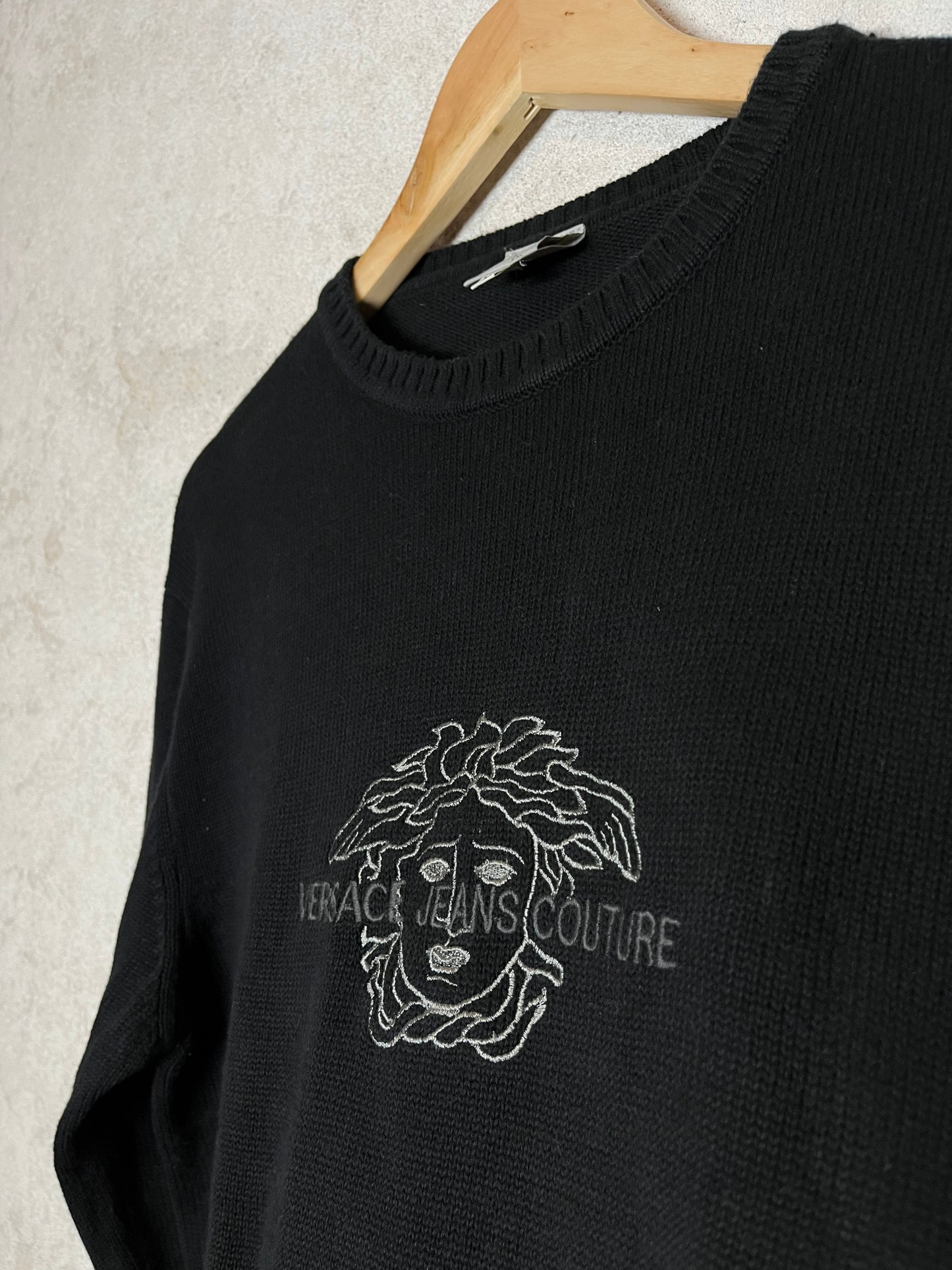 Versace vintage 90s medusa knit sweatshirt - M