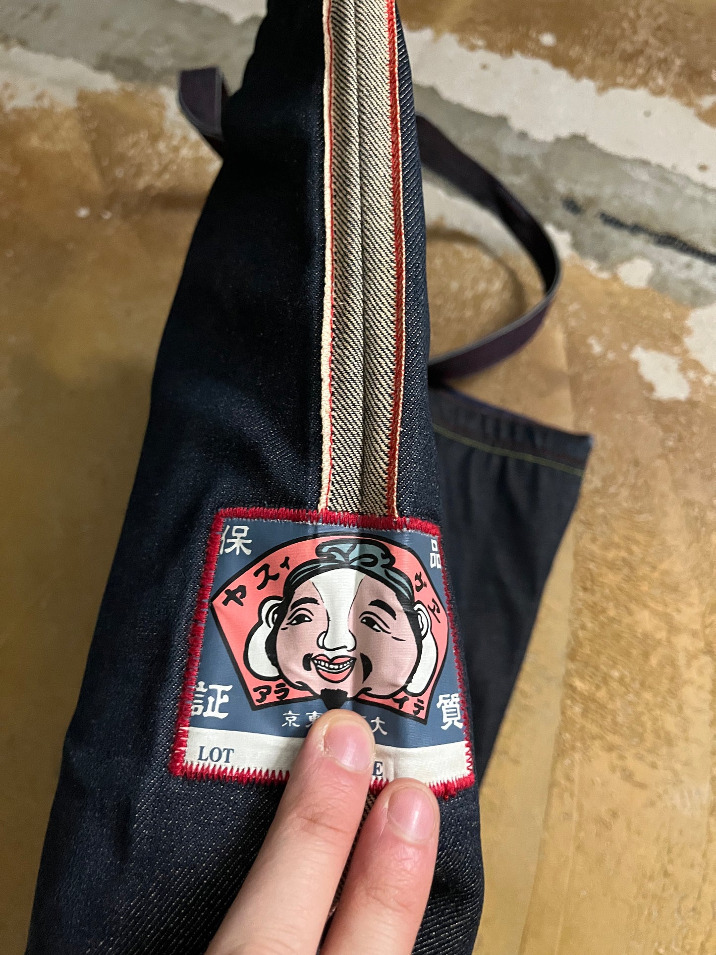 Evisu vintage denim bag