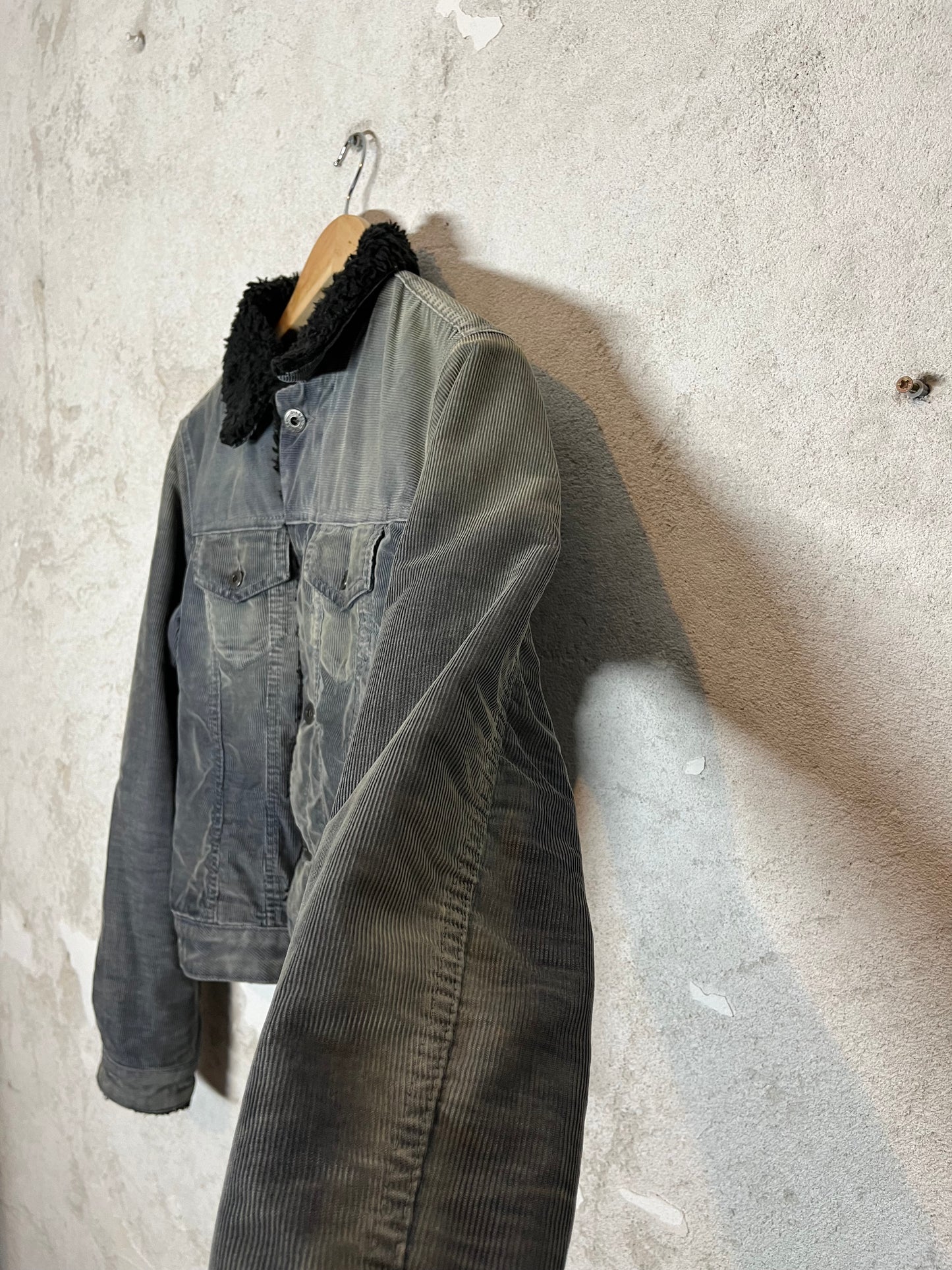 Diesel vintage 90s 2000s sherling sherpa denim jacket - S