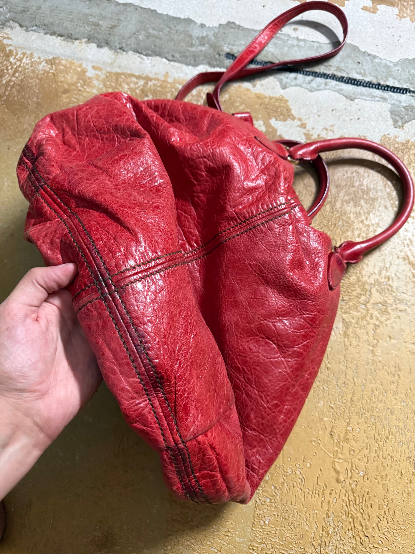 Miu Miu vintage leather red big hobo bag
