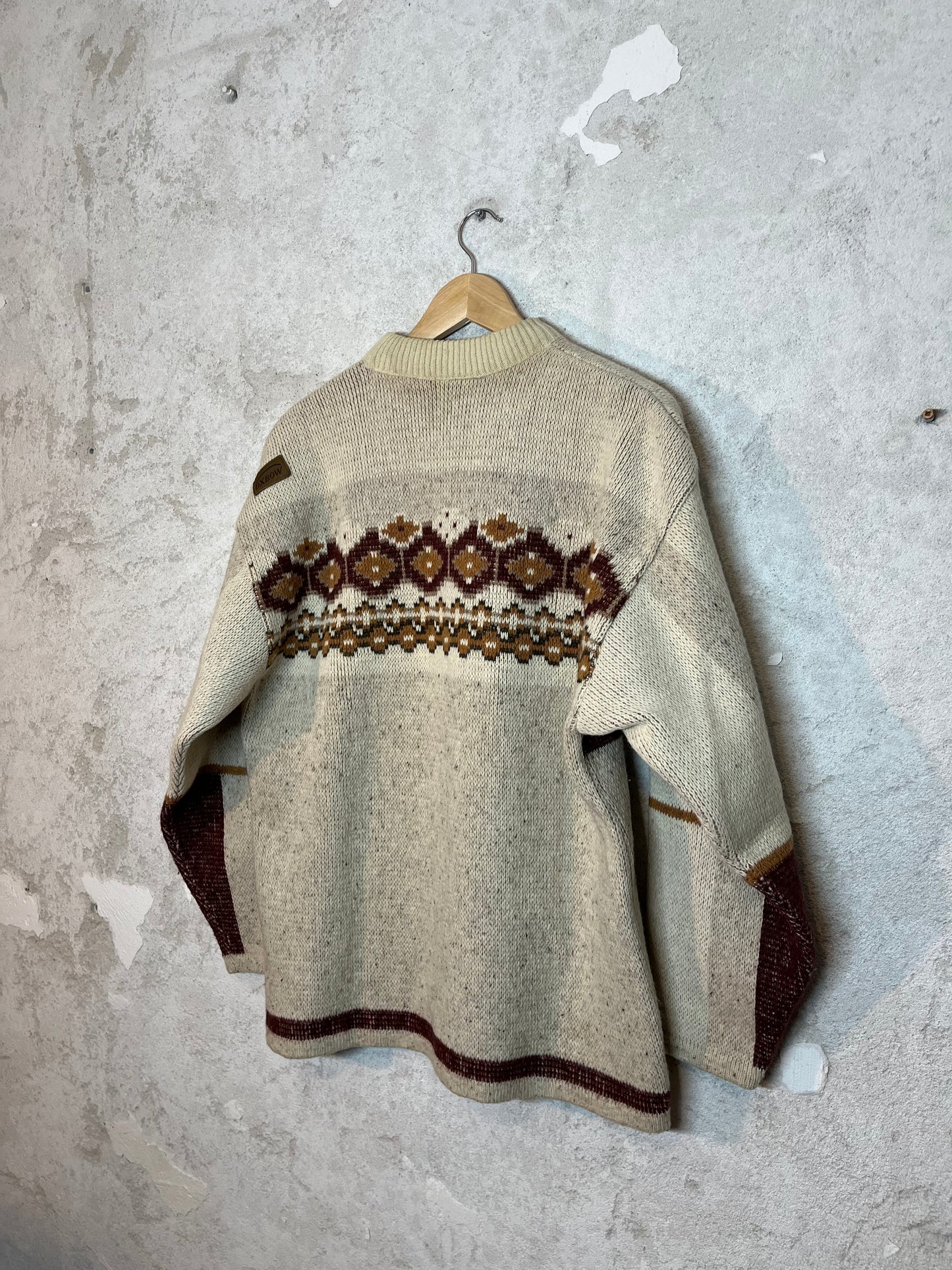 Oxbow vintage 90s heavy retro wool knit ski snowboard sweatshirt - M