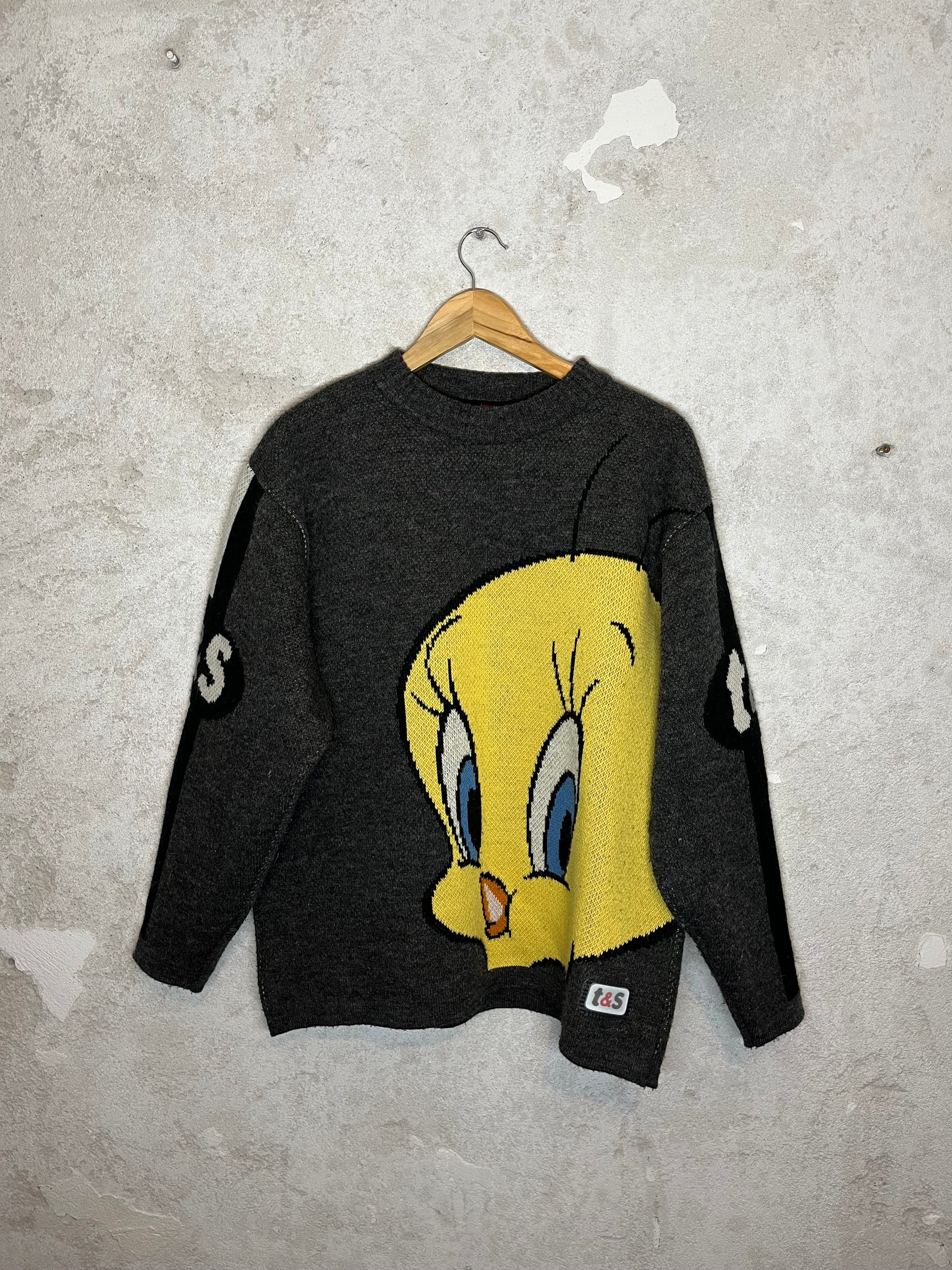 Looney Tunes Titi vintage retro ski snowboard heavy knit sweater