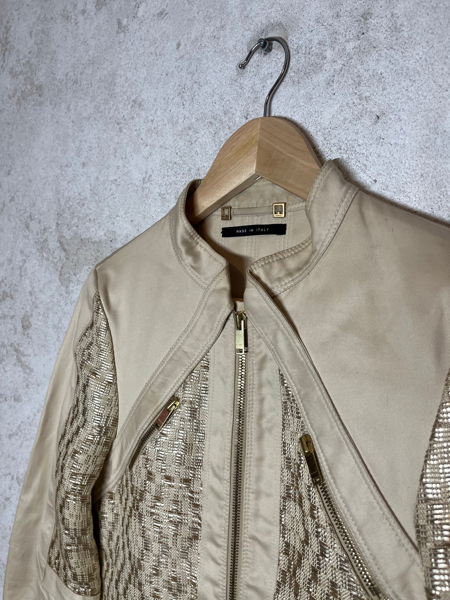 Gucci by Tom Ford 2004 leather gold jacket - M