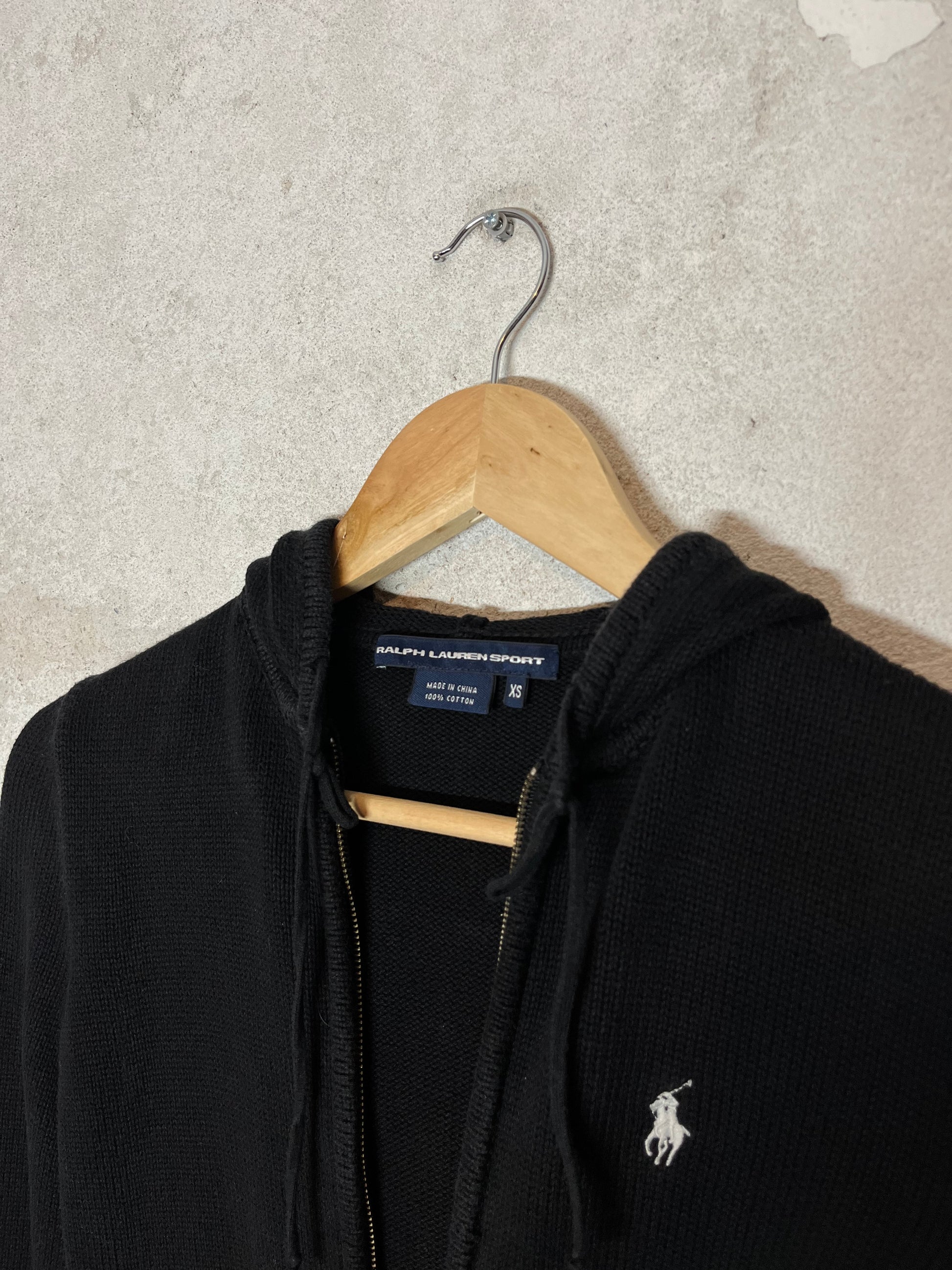 Ralph Lauren vintage retro knit zip-up hoodie