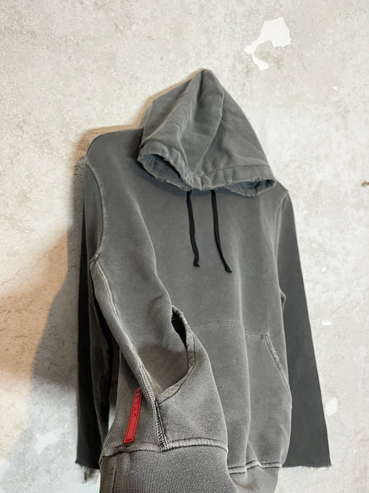 Prada vintage logo application hoodie - XL