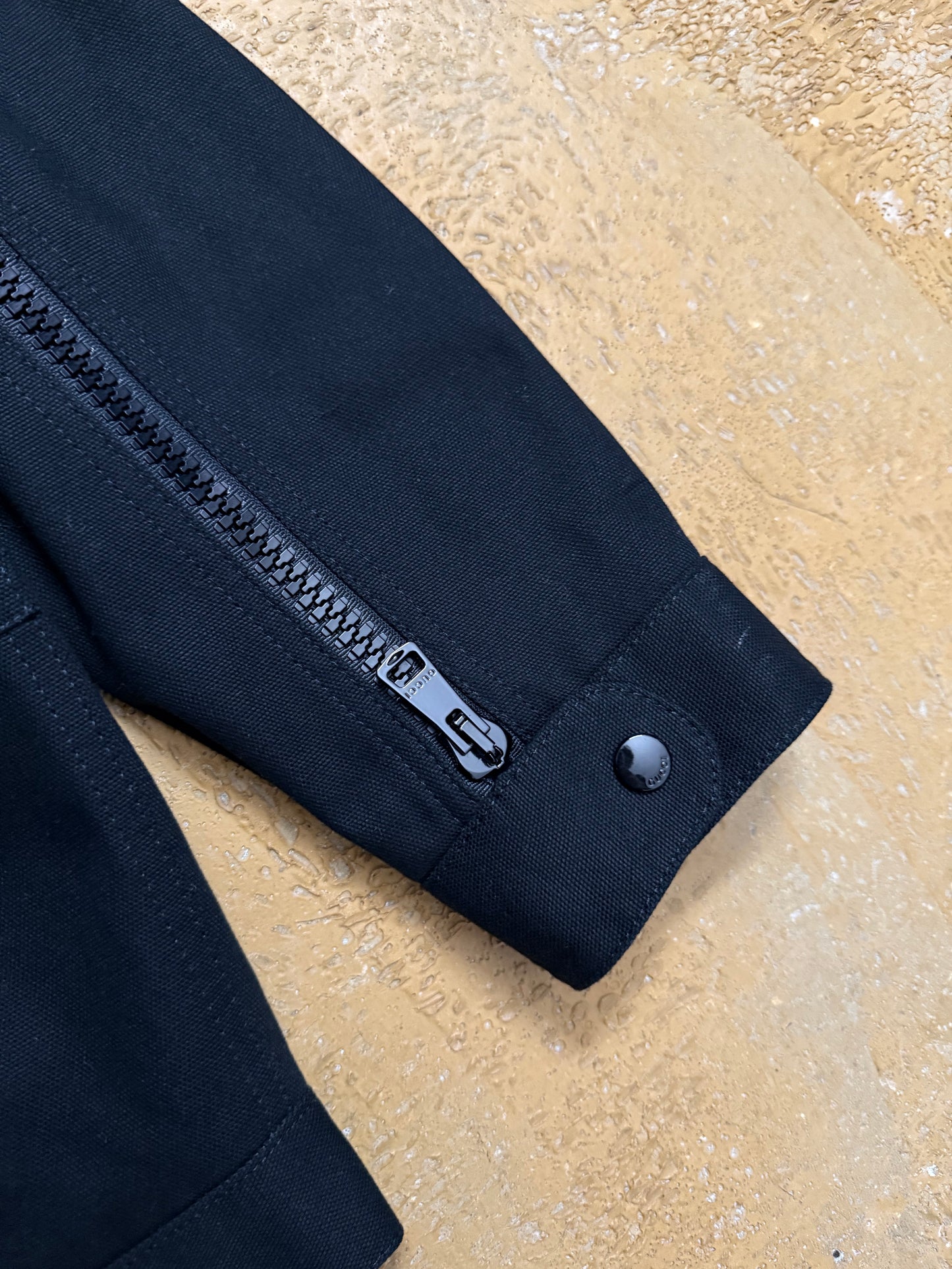 Gucci black asymmetrical zipper jacket - M