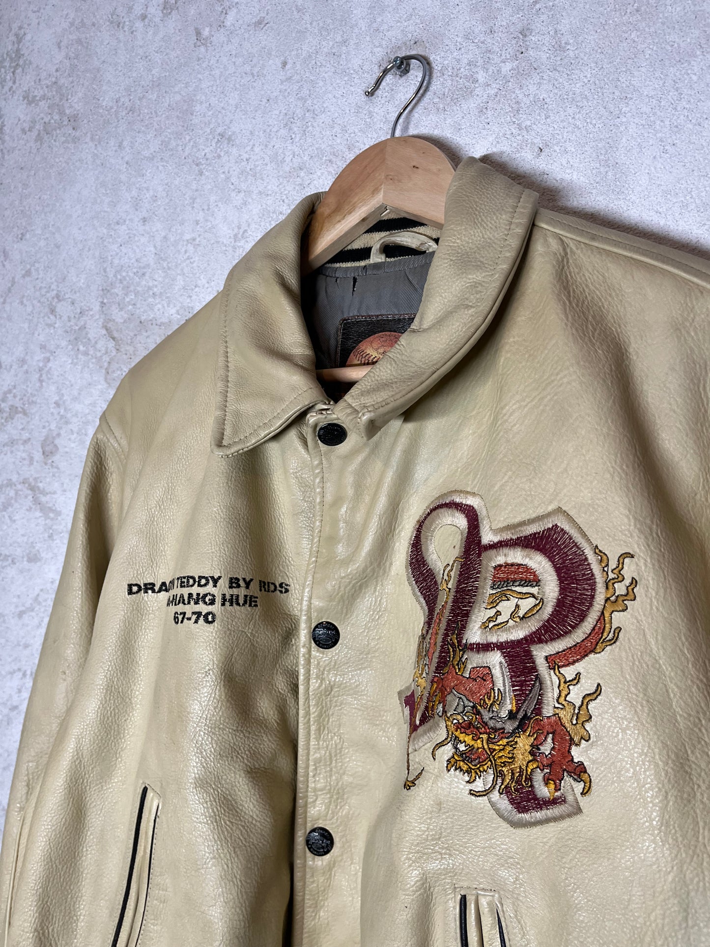 Redskins vintage Hue Da Nang dragon leather jacket - L