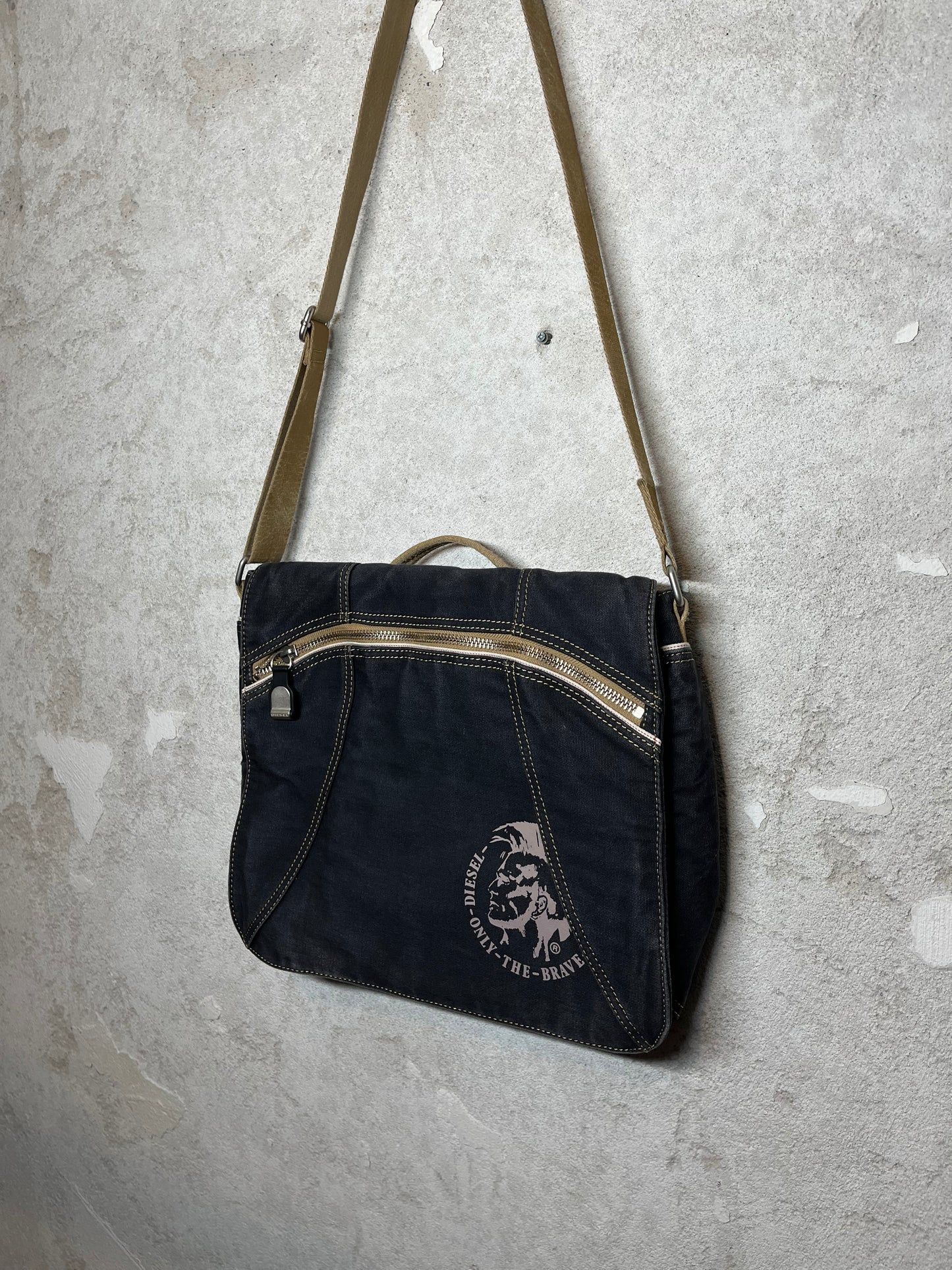 Diesel vintage canvas tote side bag