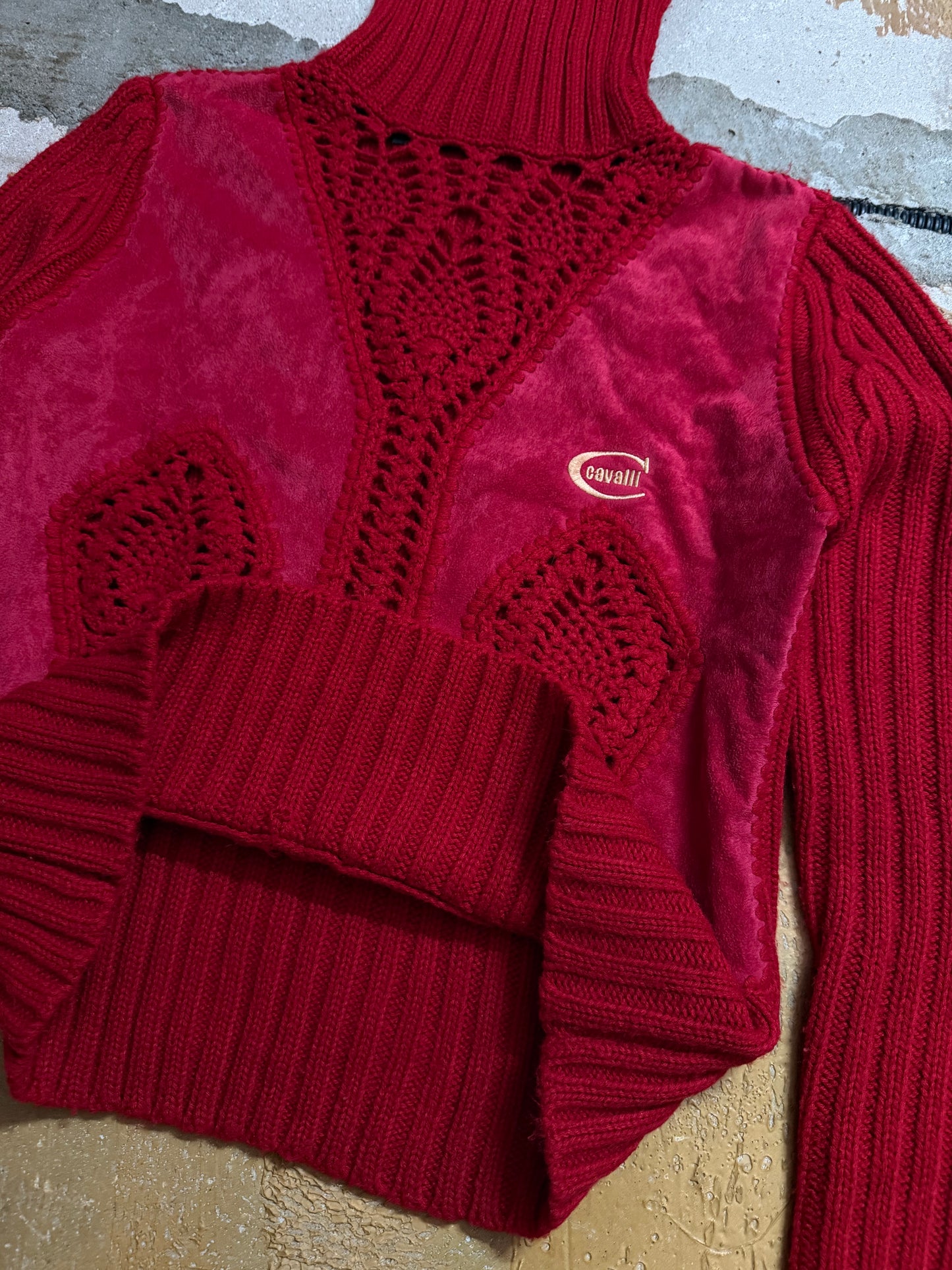 Roberto Cavalli velour knit sweater - XS