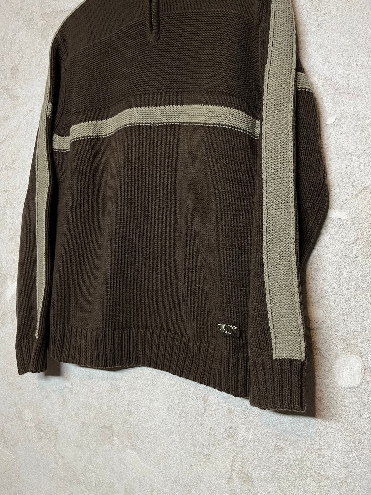 O’neill vintage brown 1/4 zip up knit sweater - XL