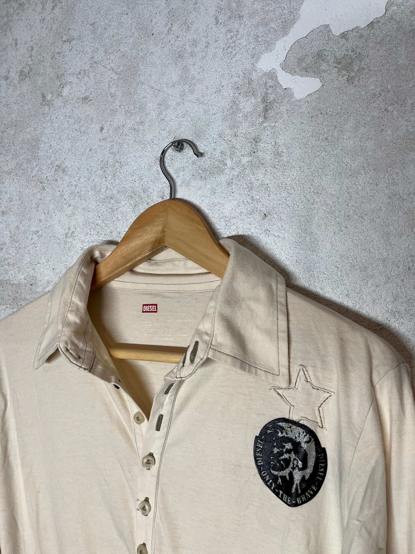 Diesel vintage 90s polo longsleeve shirt - M