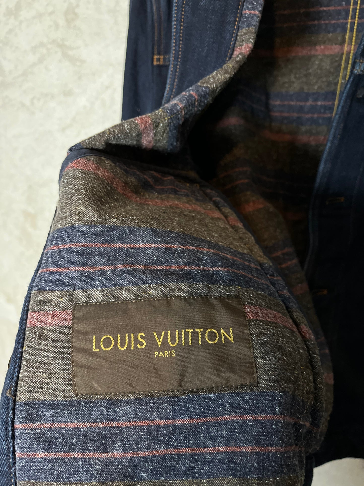 Louis Vuitton blanket lined denim trucker jacket - XL